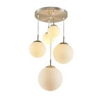 Heleska 5 Round Lámpara Colgante Opal/Nickel - Lindby