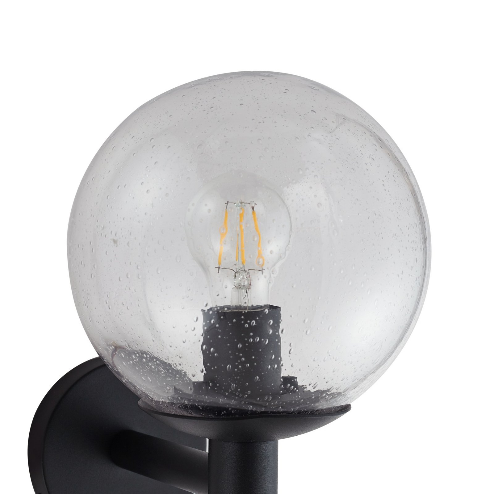 Lindby Dangan outdoor wall light, clear, glass, Ø 20 cm Lindby Dangan outdoor wall light, clear, glass, Ø 20 cm