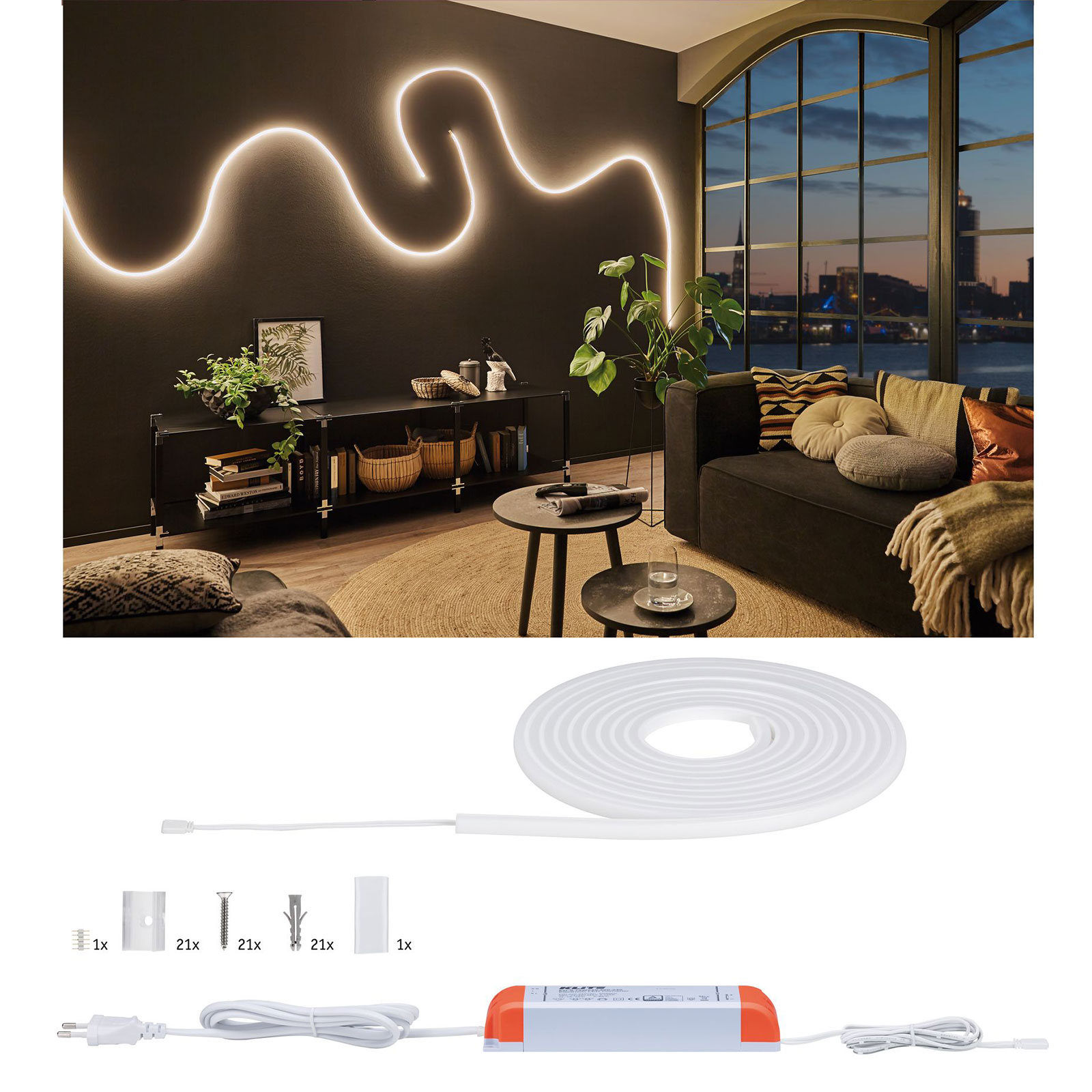 MaxLED Flow LED Strip 5m Basic Set White - Paulmann