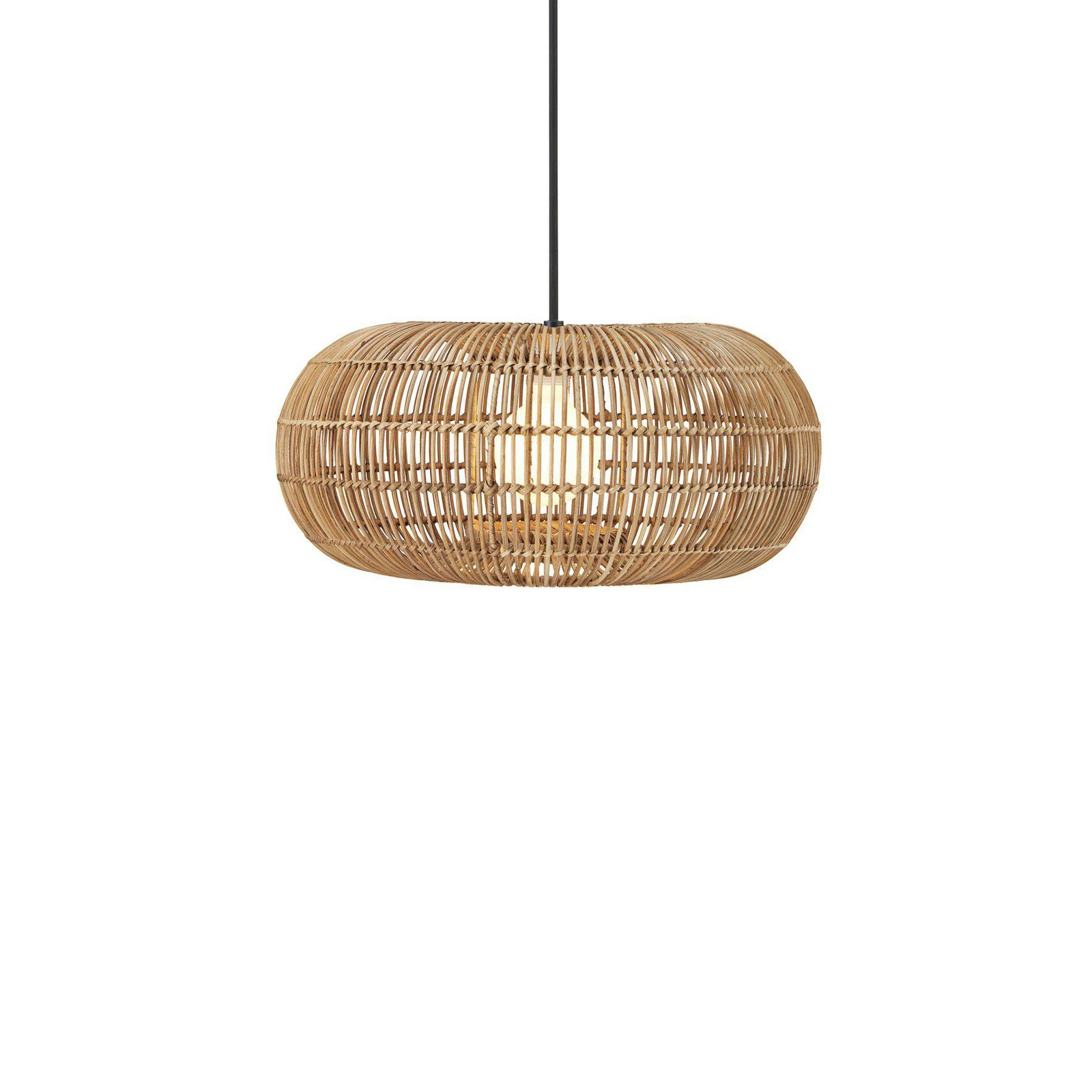 PR Home outdoor hanging light Zuri, UK plug, Ø 51 cm, rattan