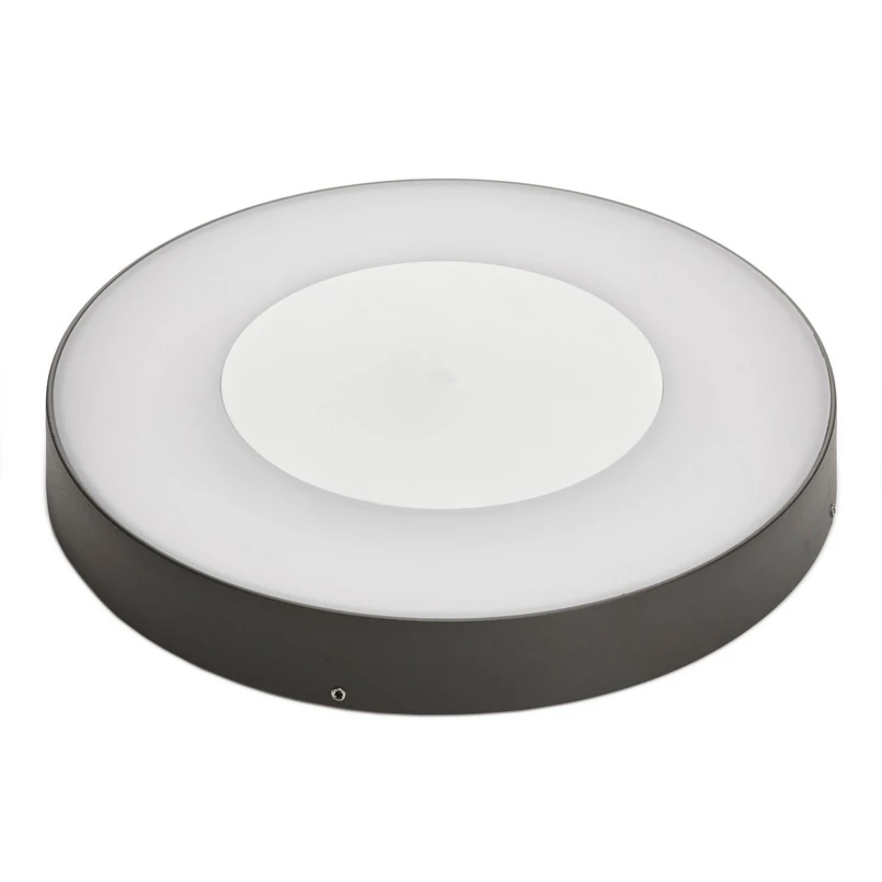 Lucande - Sora LED Round d’extérieur Plafonnier w/Sensor Dark Grey