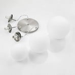 Heleska 3 Round Pendelleuchte Opal/Nickel - Lindby
