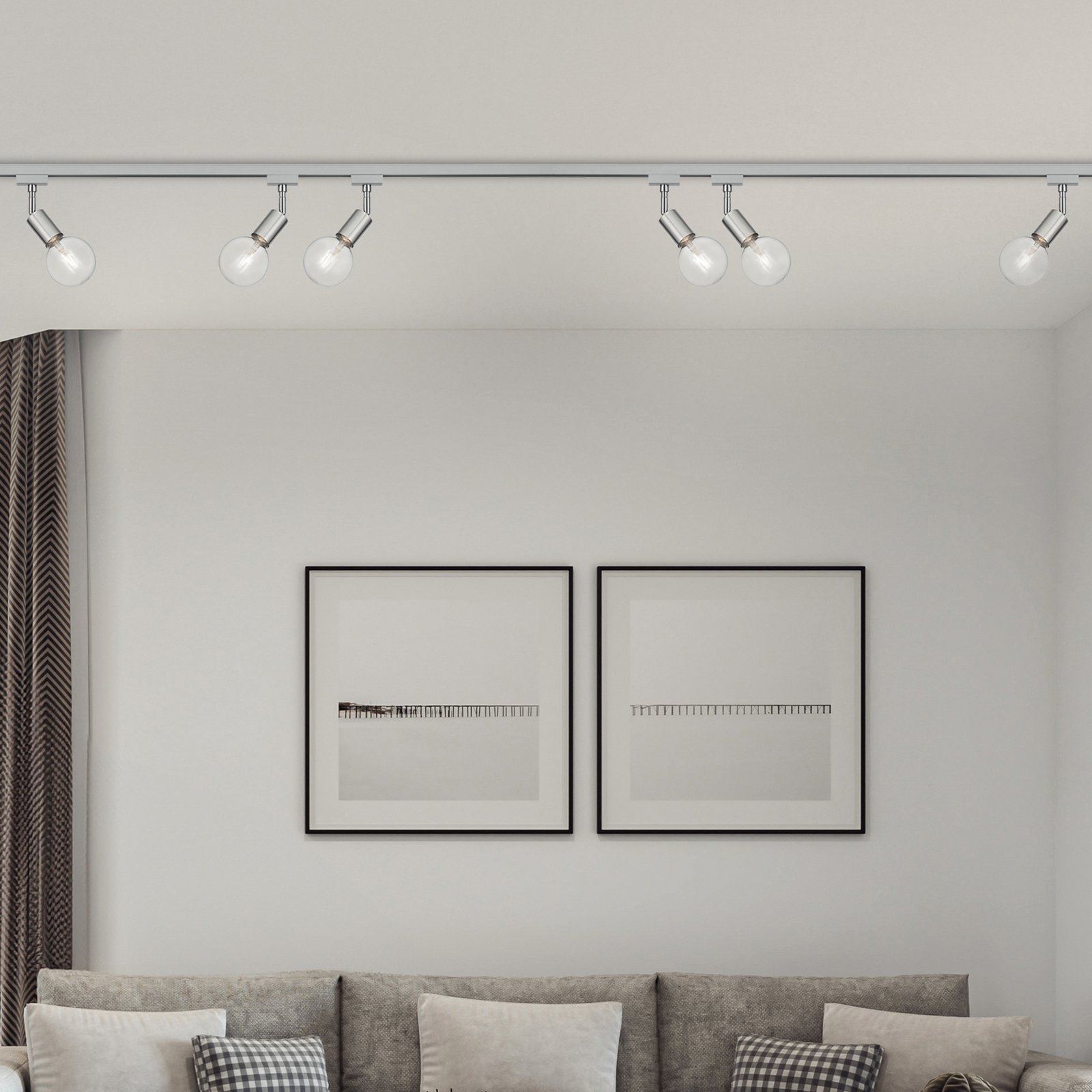 Sada koľajníc DUOline Diallo titan 2 m 6-pl. E27-LED 2-pl.