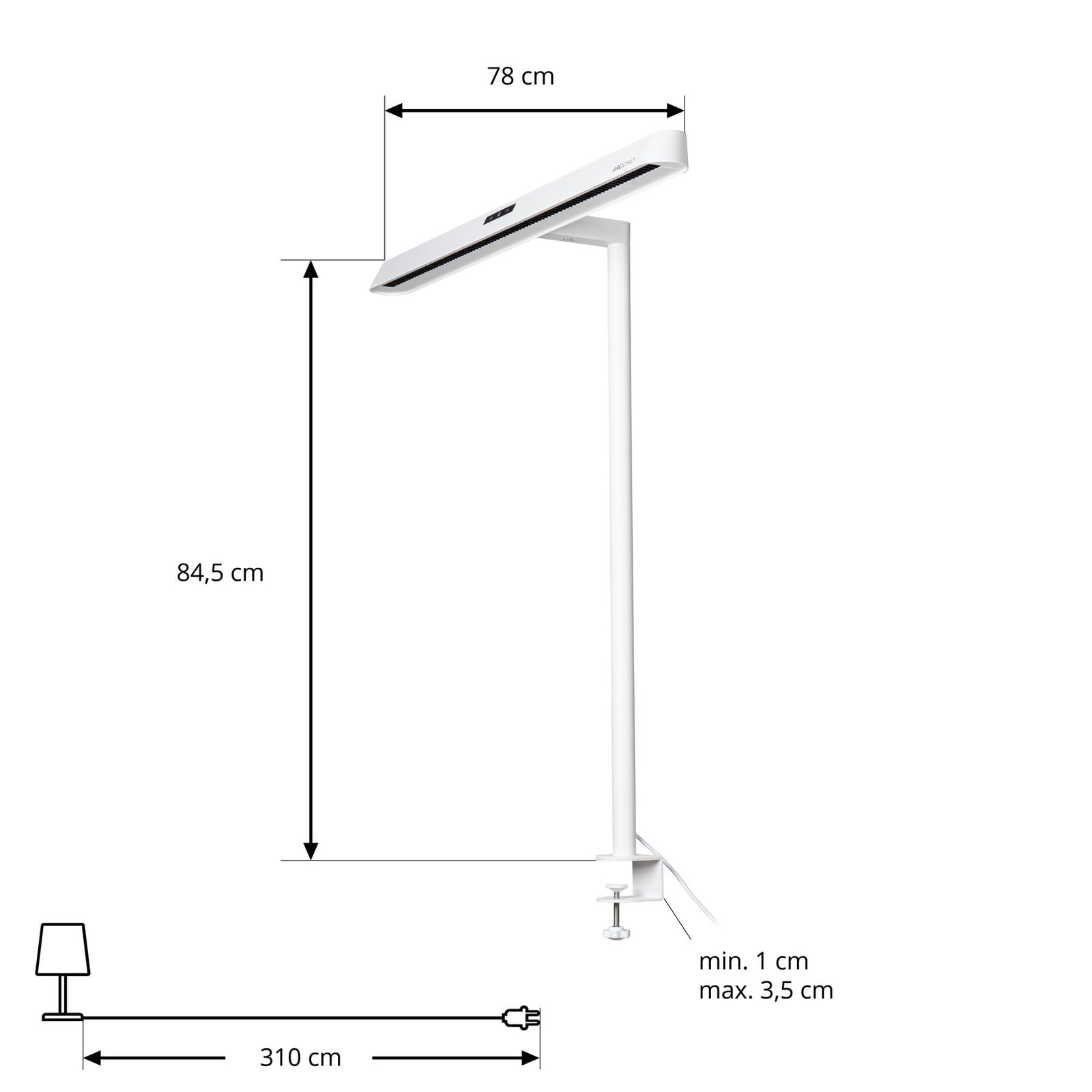 Arcchio LED table clamp white Sensor Arcchio LED table clamp white Sensor