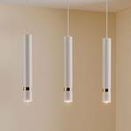 Rondo hanglamp in wit/goud, 3-lamps lang