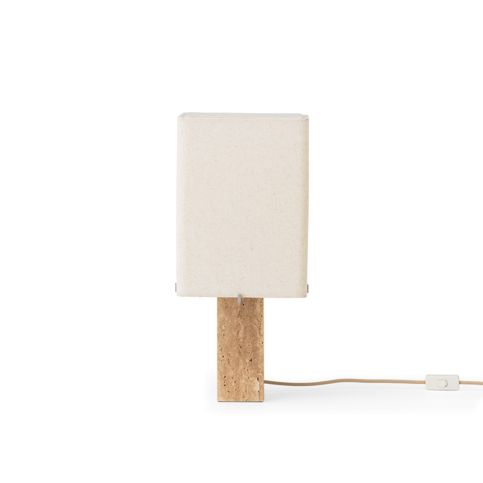 Nonna bordlampe, travertin-/sandfarvet, højde 49 cm, stof