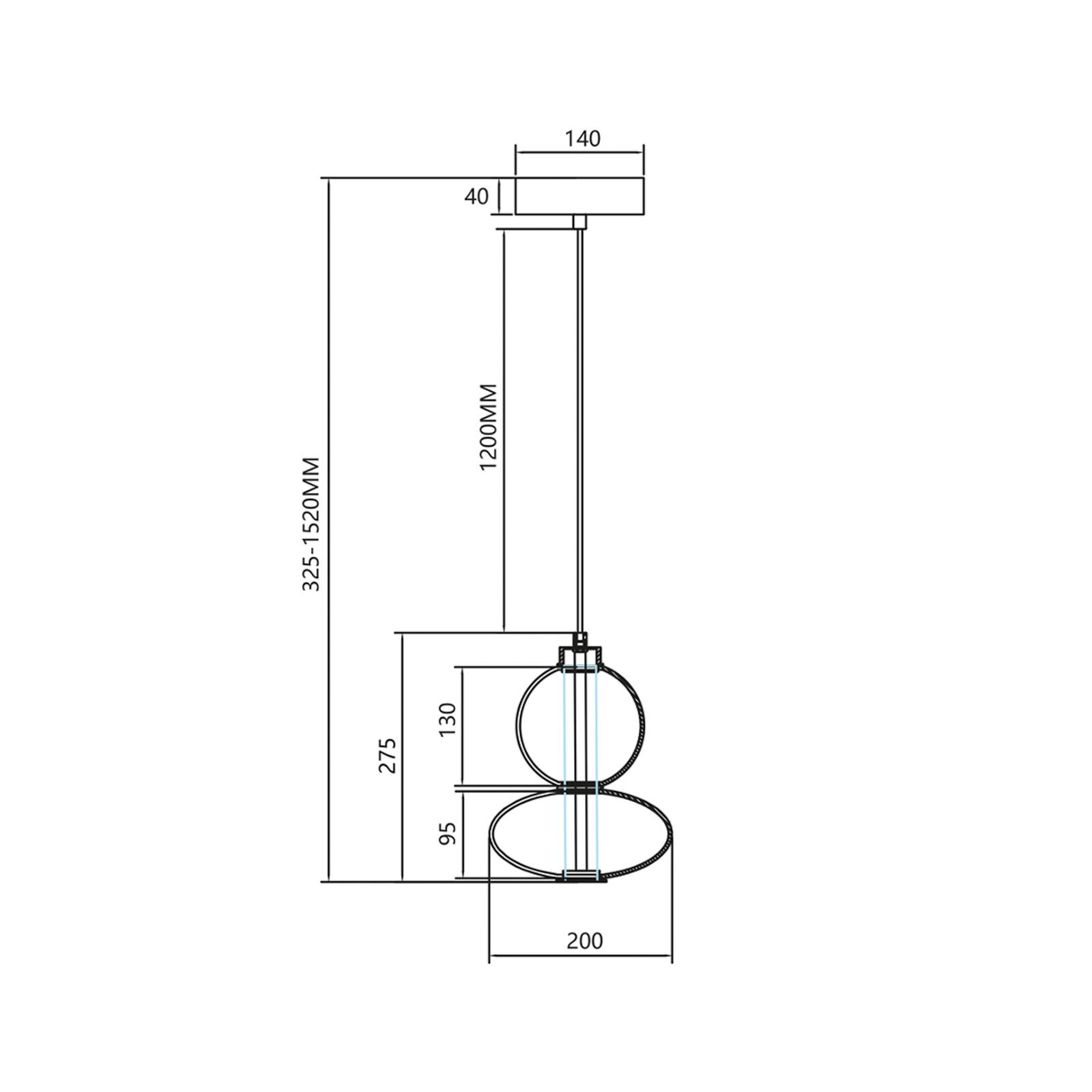 Lampa wisząca LED Daphne, szaro-przezroczyste szkło, wysokość 28 cm