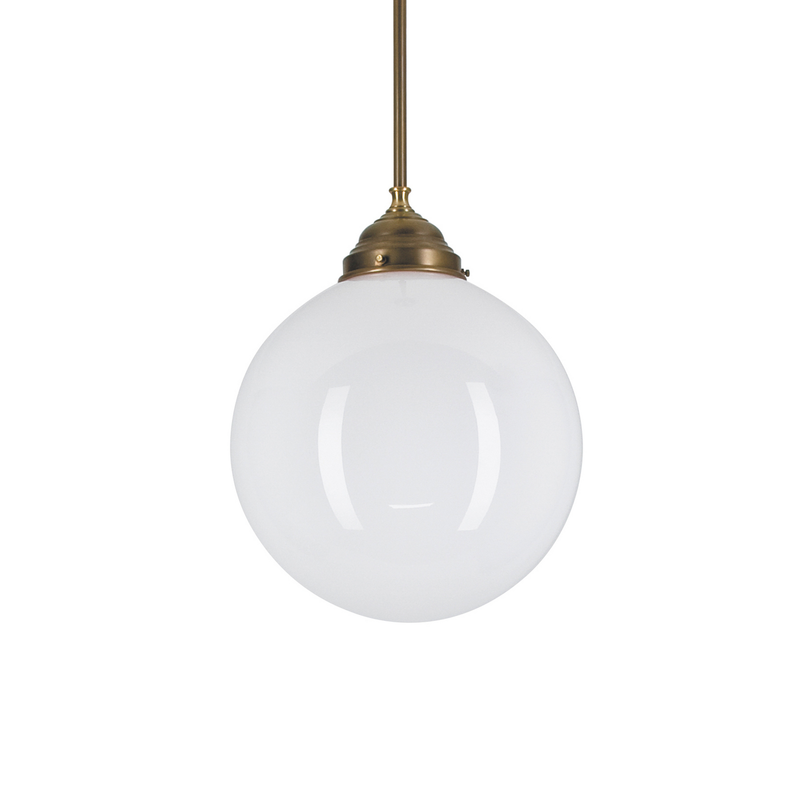 PS45 pendant lamp, nickel/opal, 1-bulb, Ø 25 cm, E27