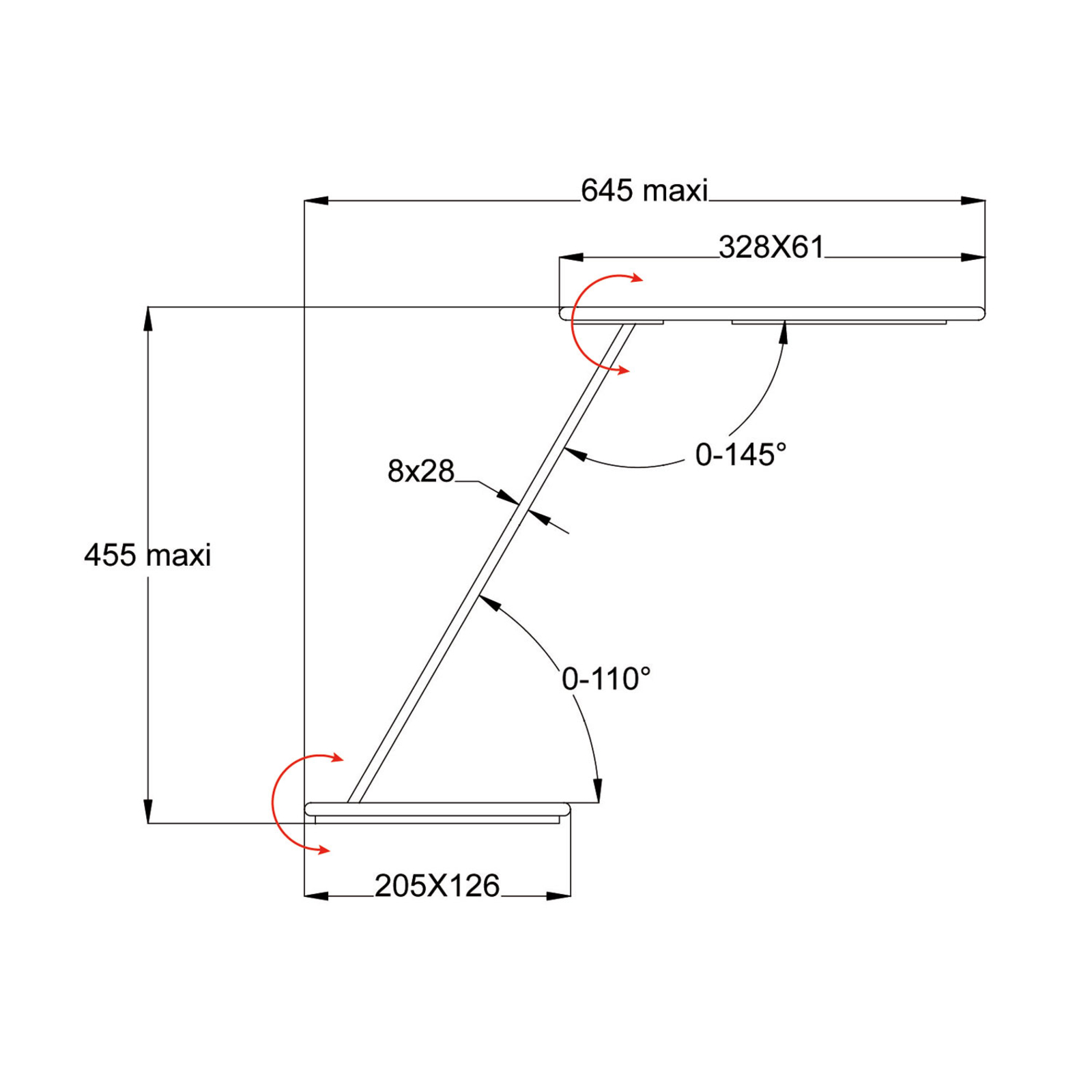 LED-Schreibtischleuchte Orbit mit Induktionsbasis