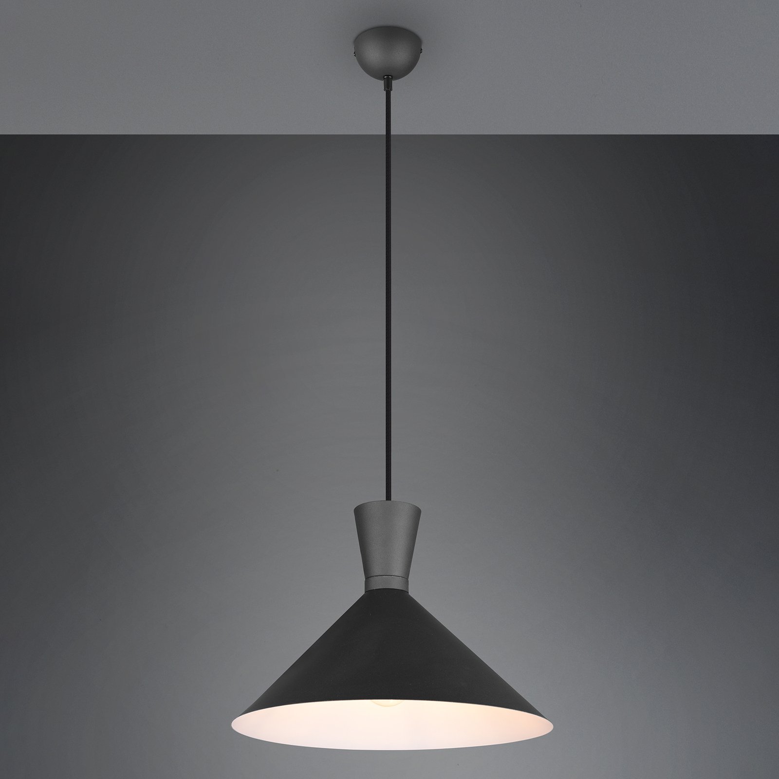 "Enzo" pakabinamas šviestuvas, viena lemputė, Ø 35 cm, juodas