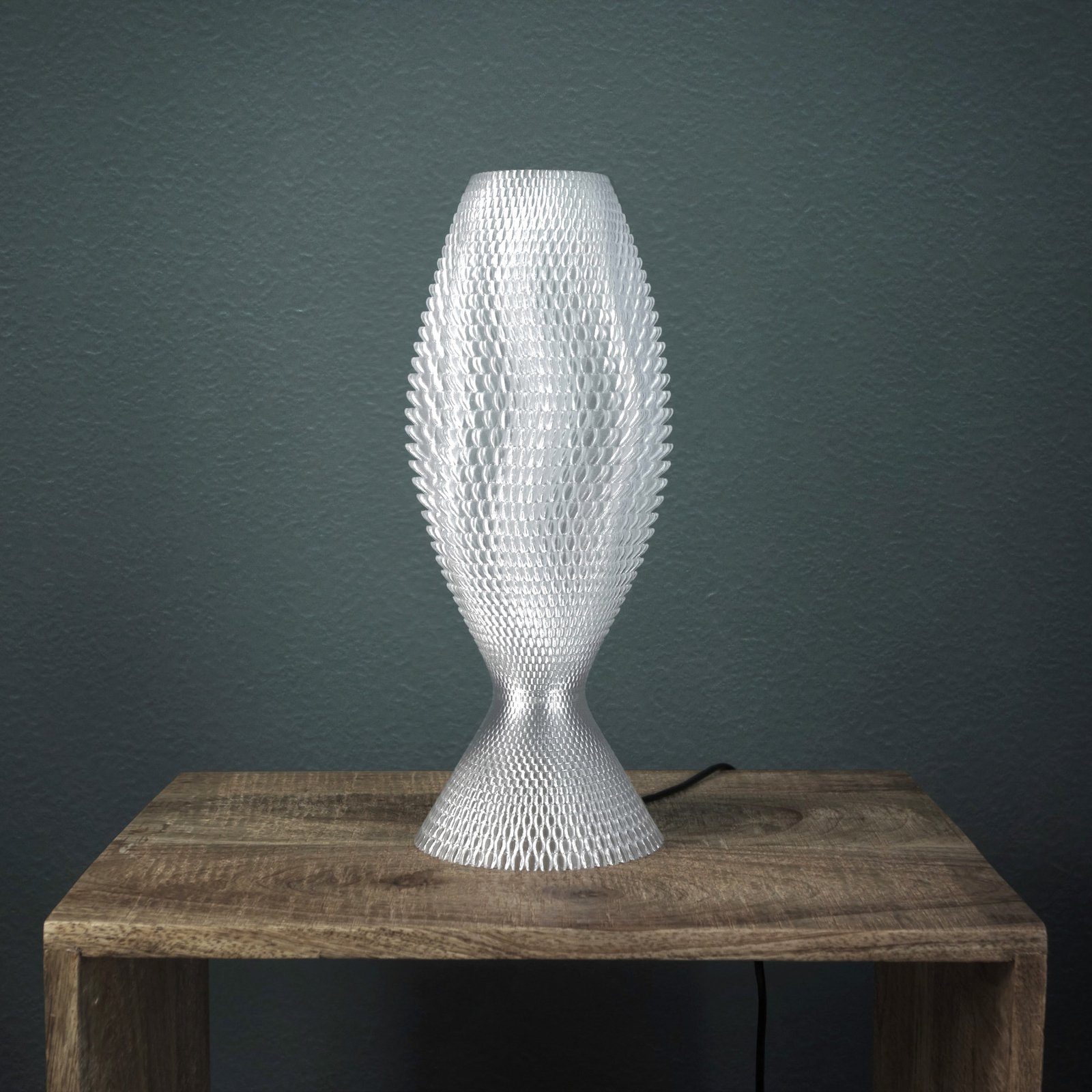 Koral table lamp made of organic material, crystal clear