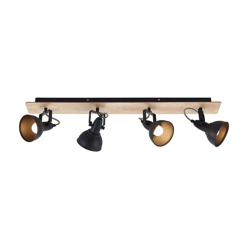 Lindby - Aylis 4 Ceiling Lamp Black/Wood
