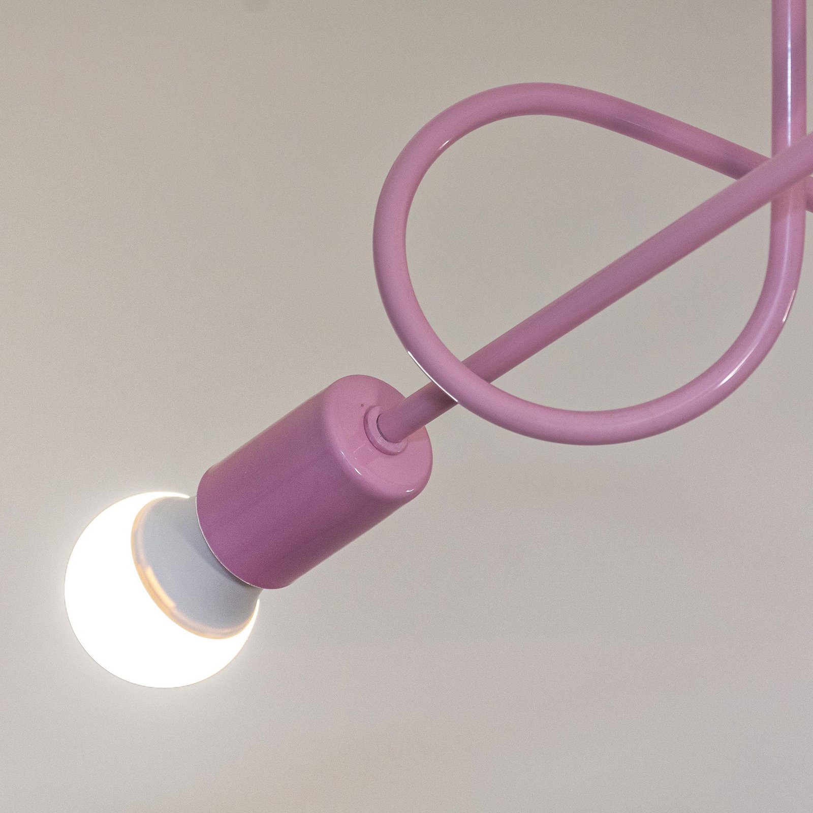 Deckenleuchte Oxford, hellrosa, Ø 44 cm, Metall, 3-flammig