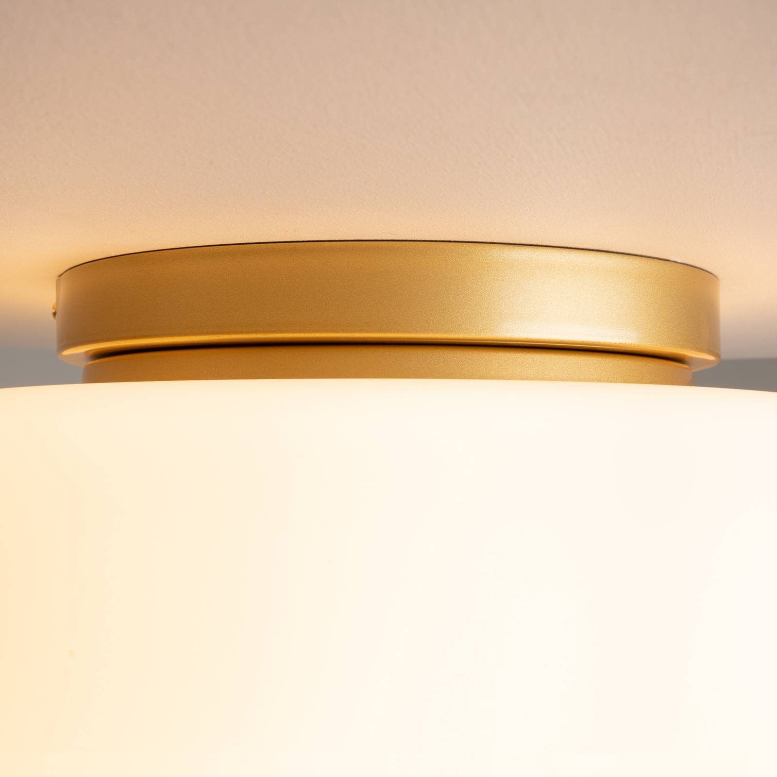 Lampa sufitowa Maytoni Glassy, biały/złoty, Ø 31,5 cm, szkło