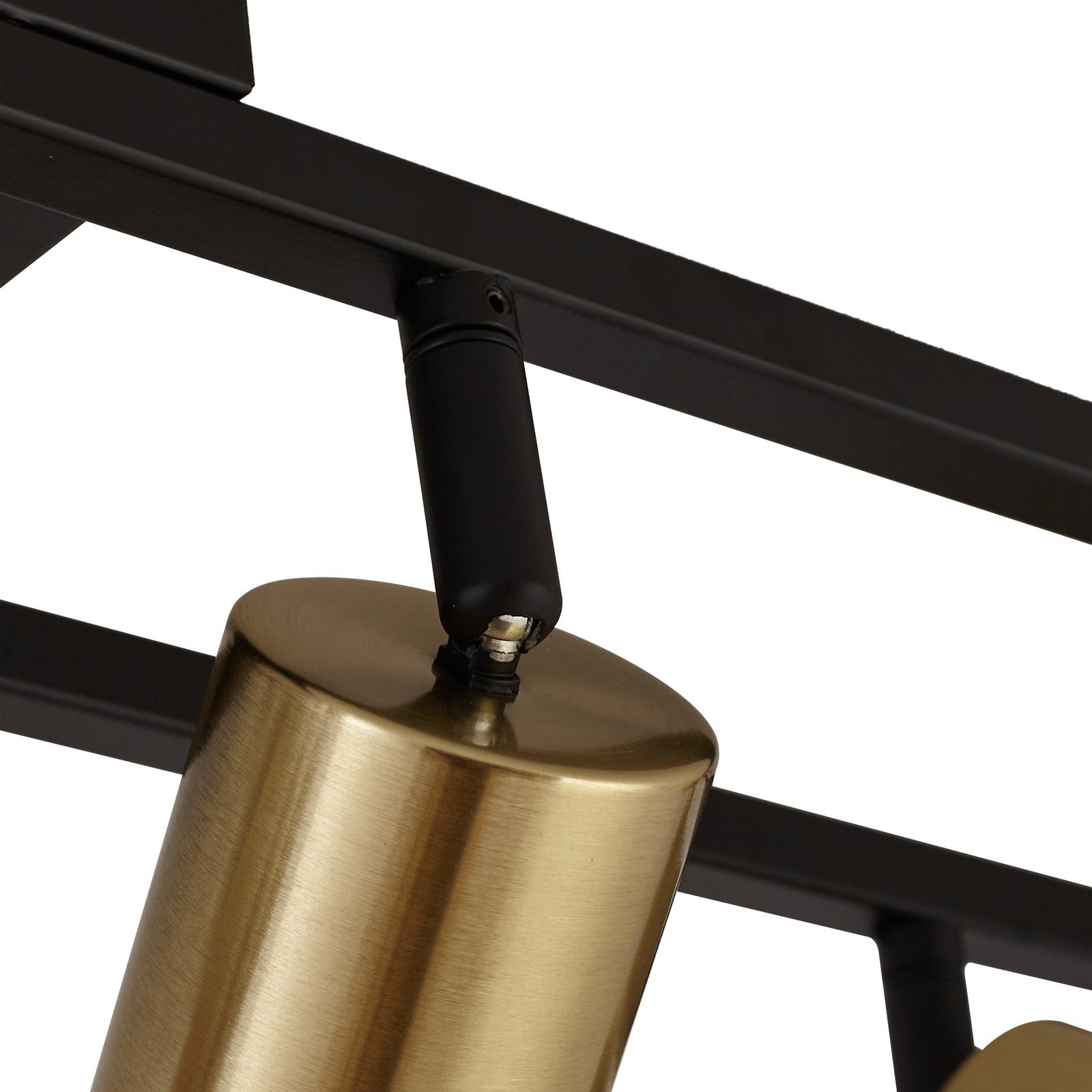 Lindby plafondspot Bravius, messing, 6-lamps, ijzer