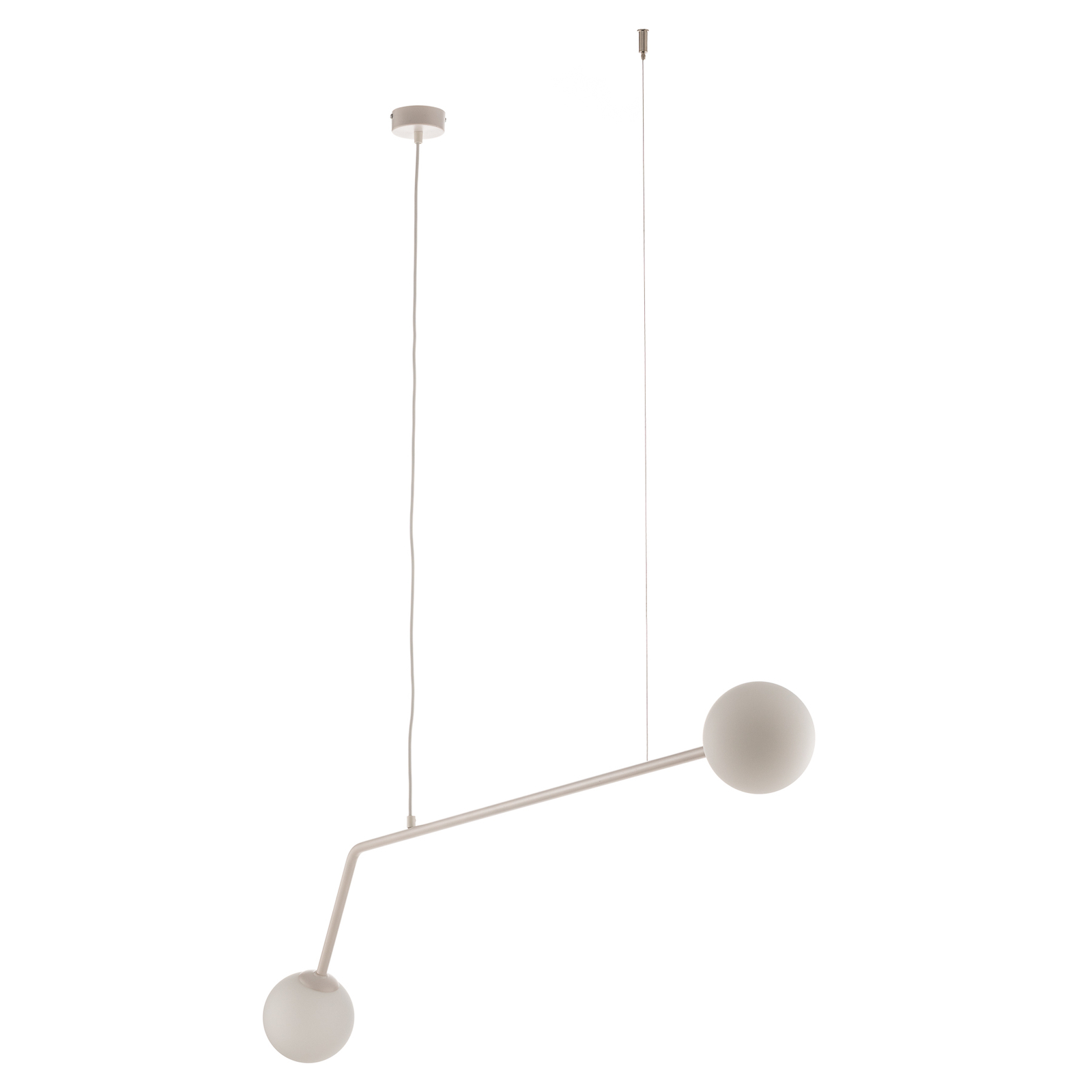 Pure hanging light, two-bulb, white