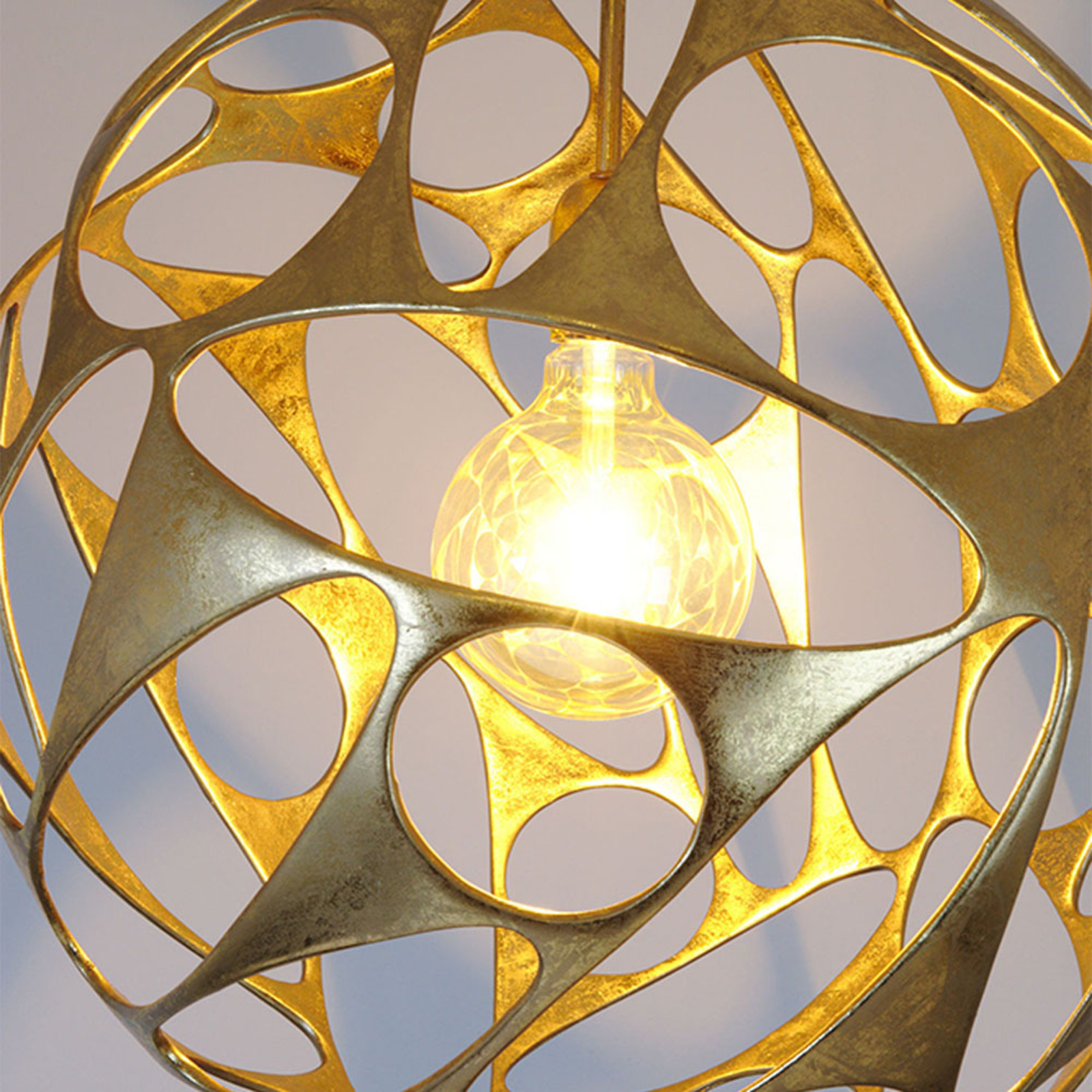 Závesné svietidlo Talismano, zlatá, Ø 55 cm