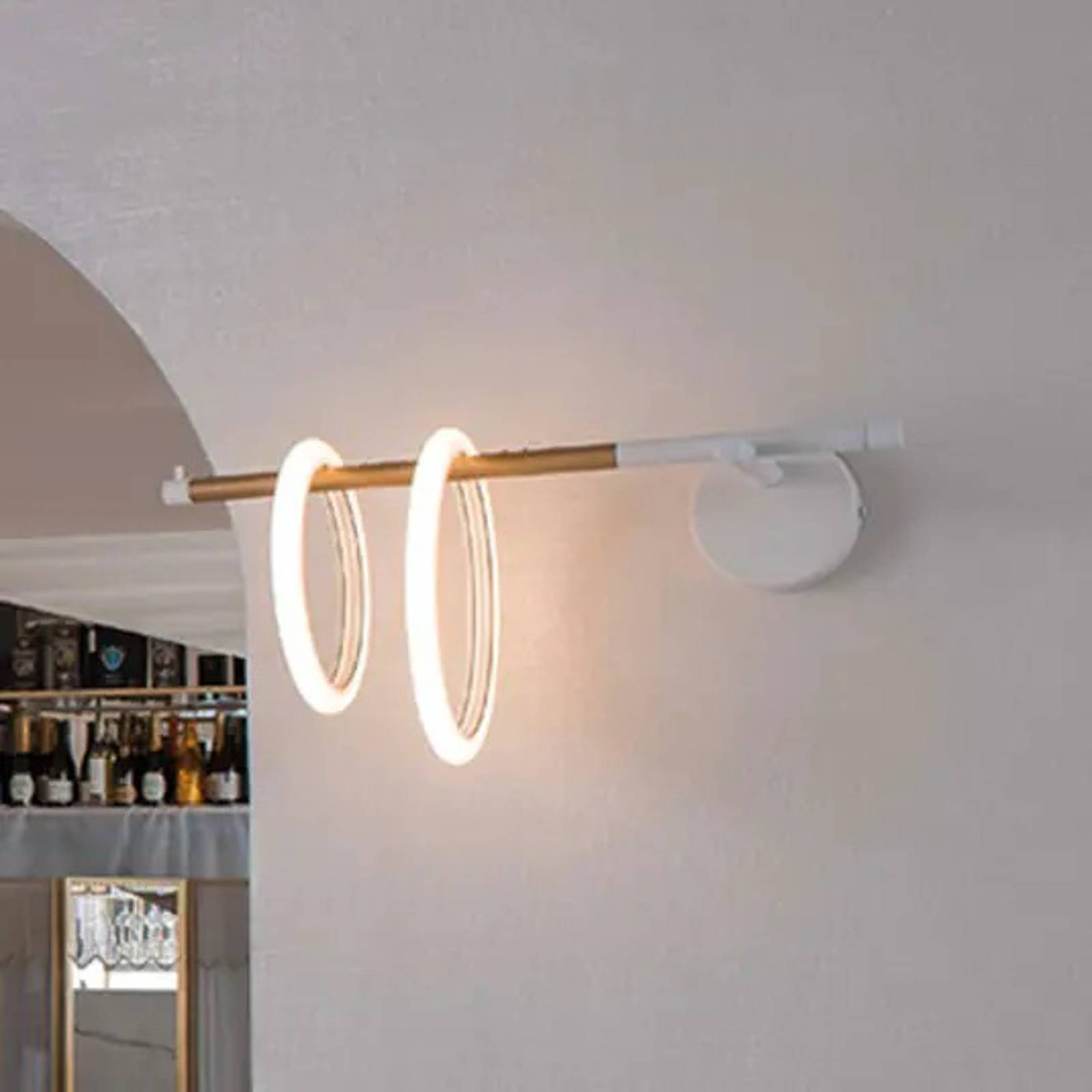 Marchetti Nástěnné svítidlo LED Ulaop, dva kroužky, levé, černé