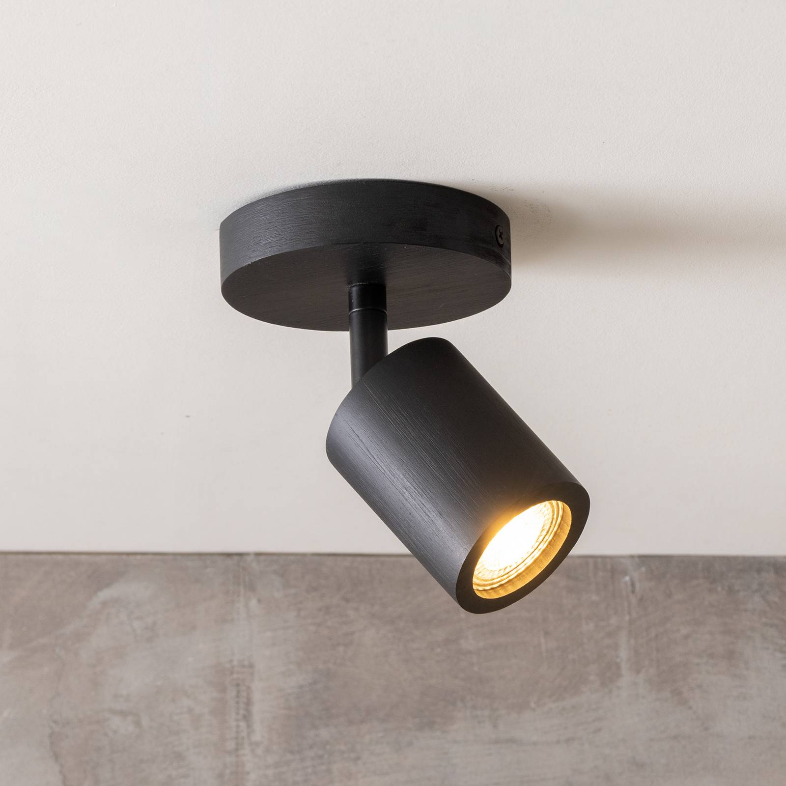 GOOD & MOJO spot pour plafond Java, à 1 lampe, noir, bambou