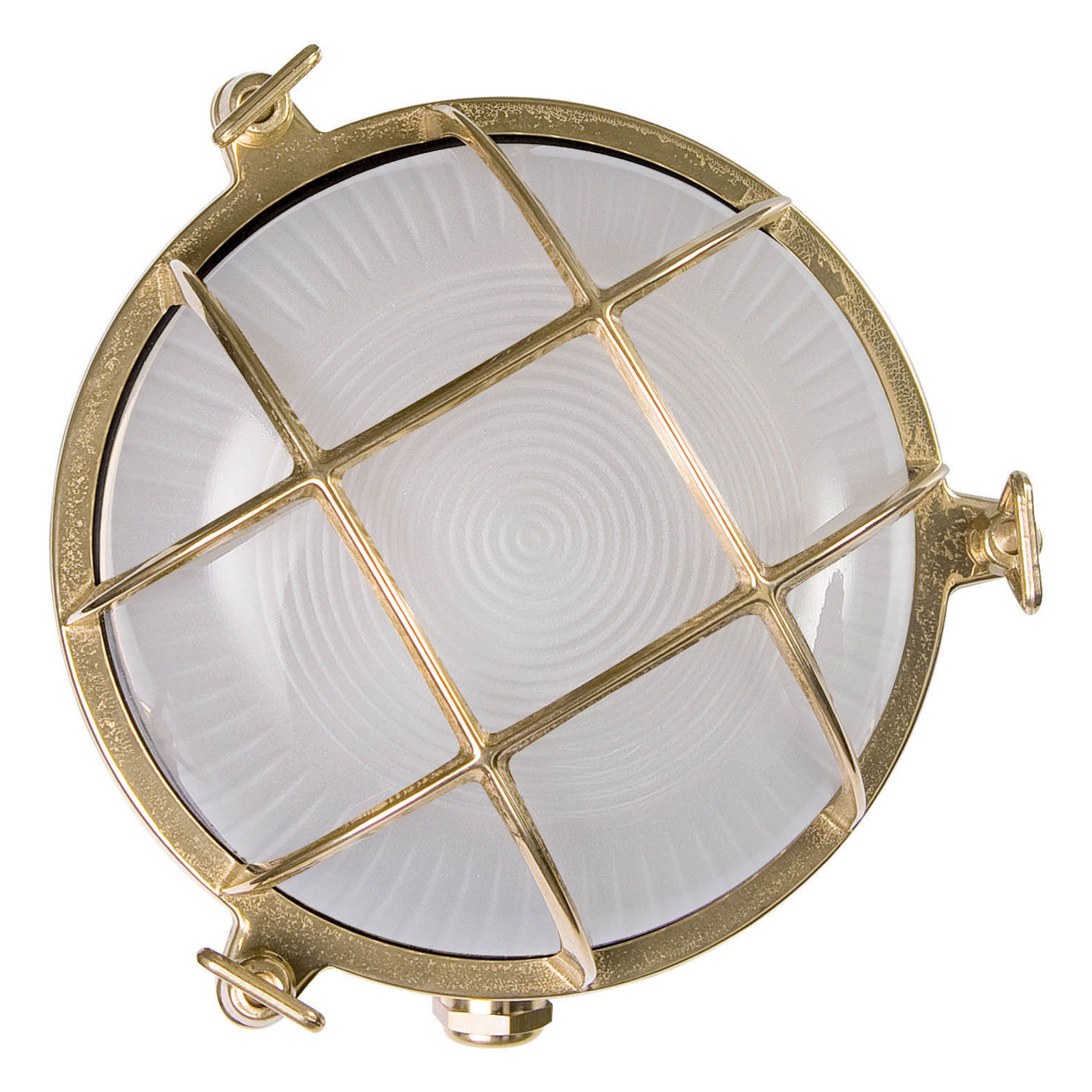 Tortuga outdoor wall, round, natural brass/opal
