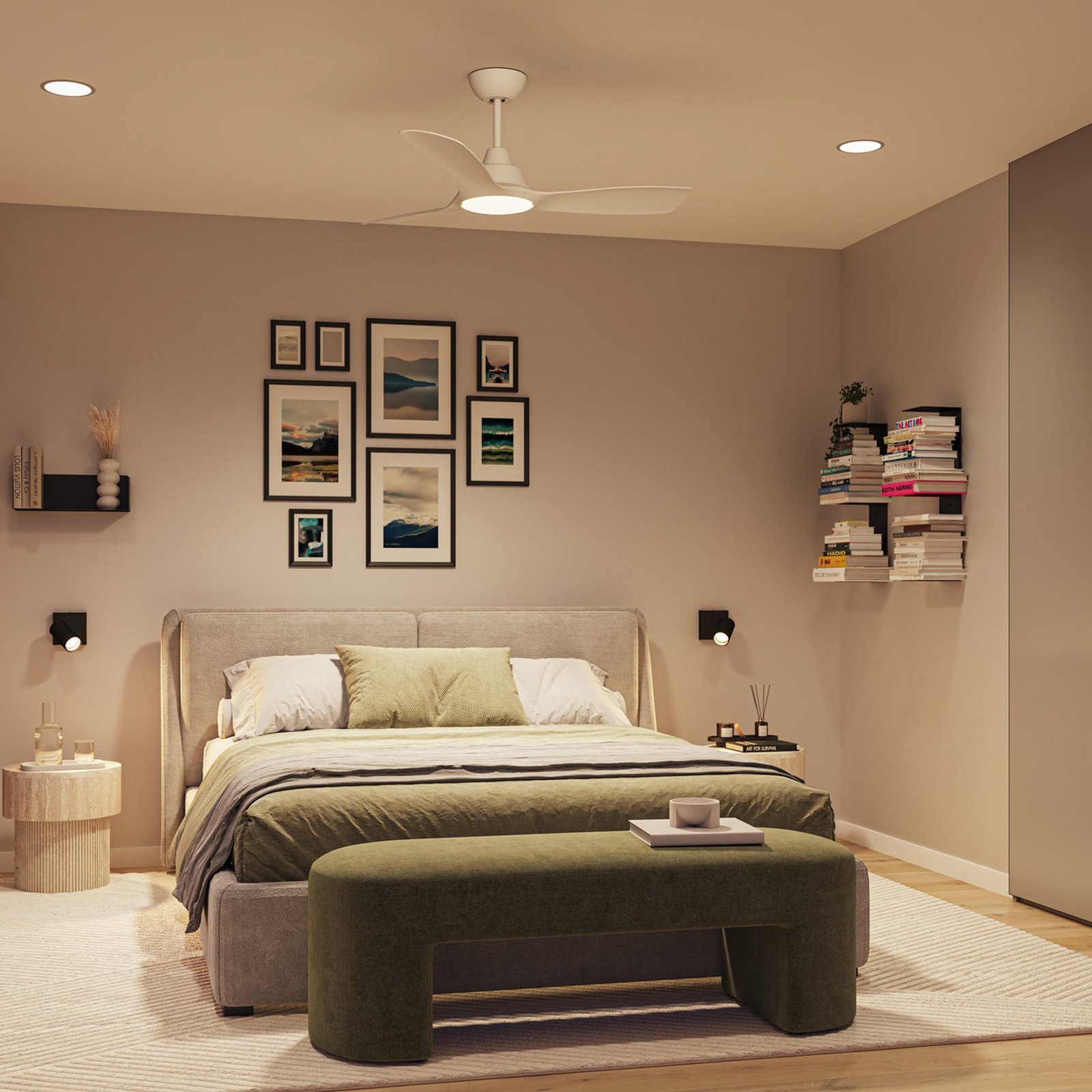 Ventilatore da soffitto LED Philips Fix Blade Ø 106 cm, bianco, silenzioso