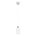 Suspension Dasmina, Ø 13 cm, blanc/chrome, verre, E27
