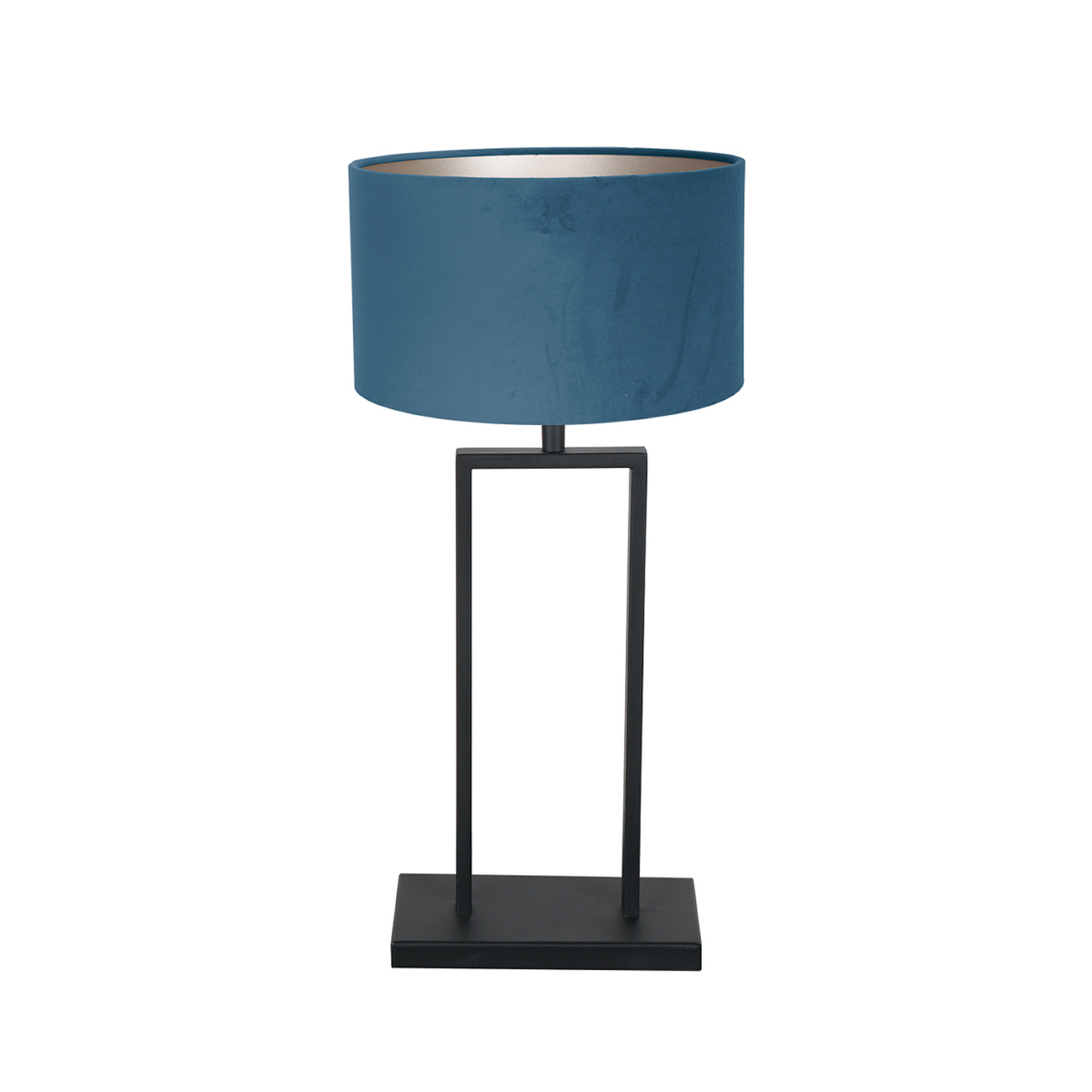 Tafellamp Stang 3862ZW, zwart/blauw velours, H. 55 cm