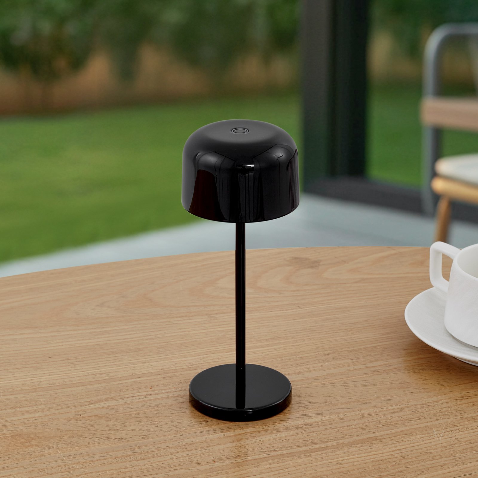 Quill LED table lamp, CCT, black, dimmable - Lucande