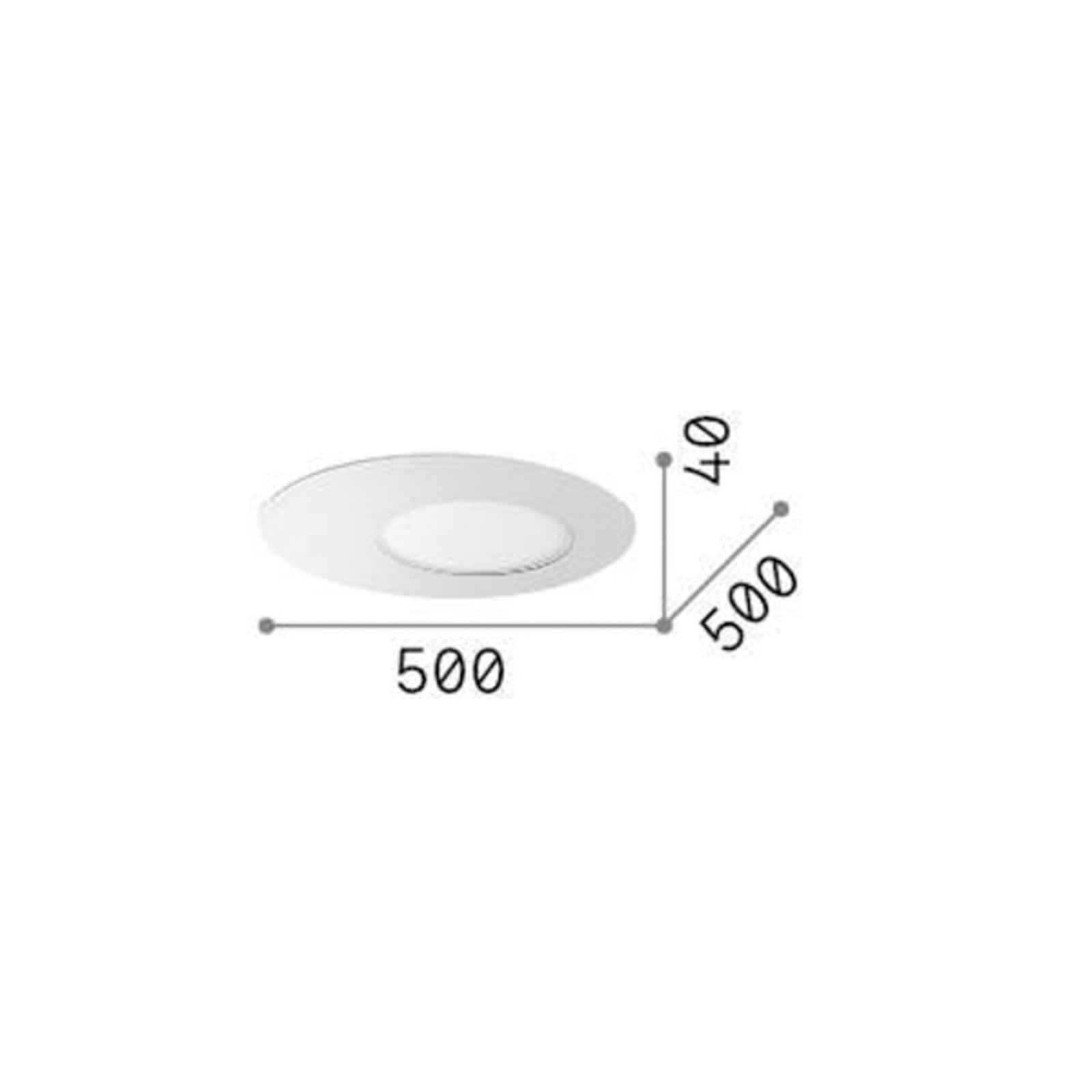Ideal Lux Plafonieră cu LED Iride alb Ø 50 cm metal