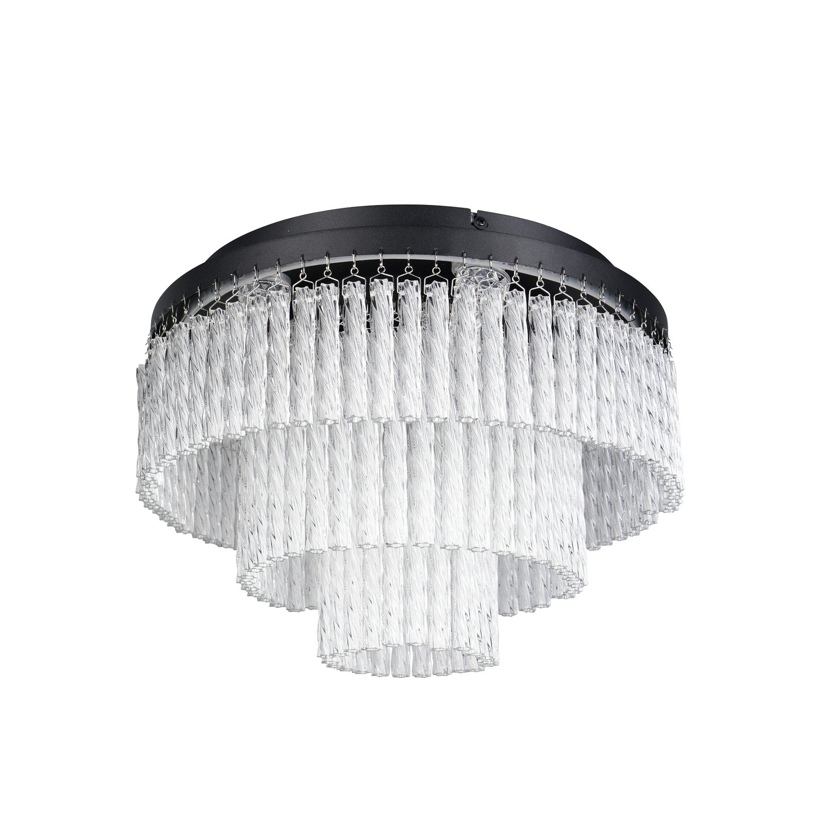 LED plafondlamp Vono, zwart/helder, Ø 40 cm, CCT, RGB-afstandsbediening