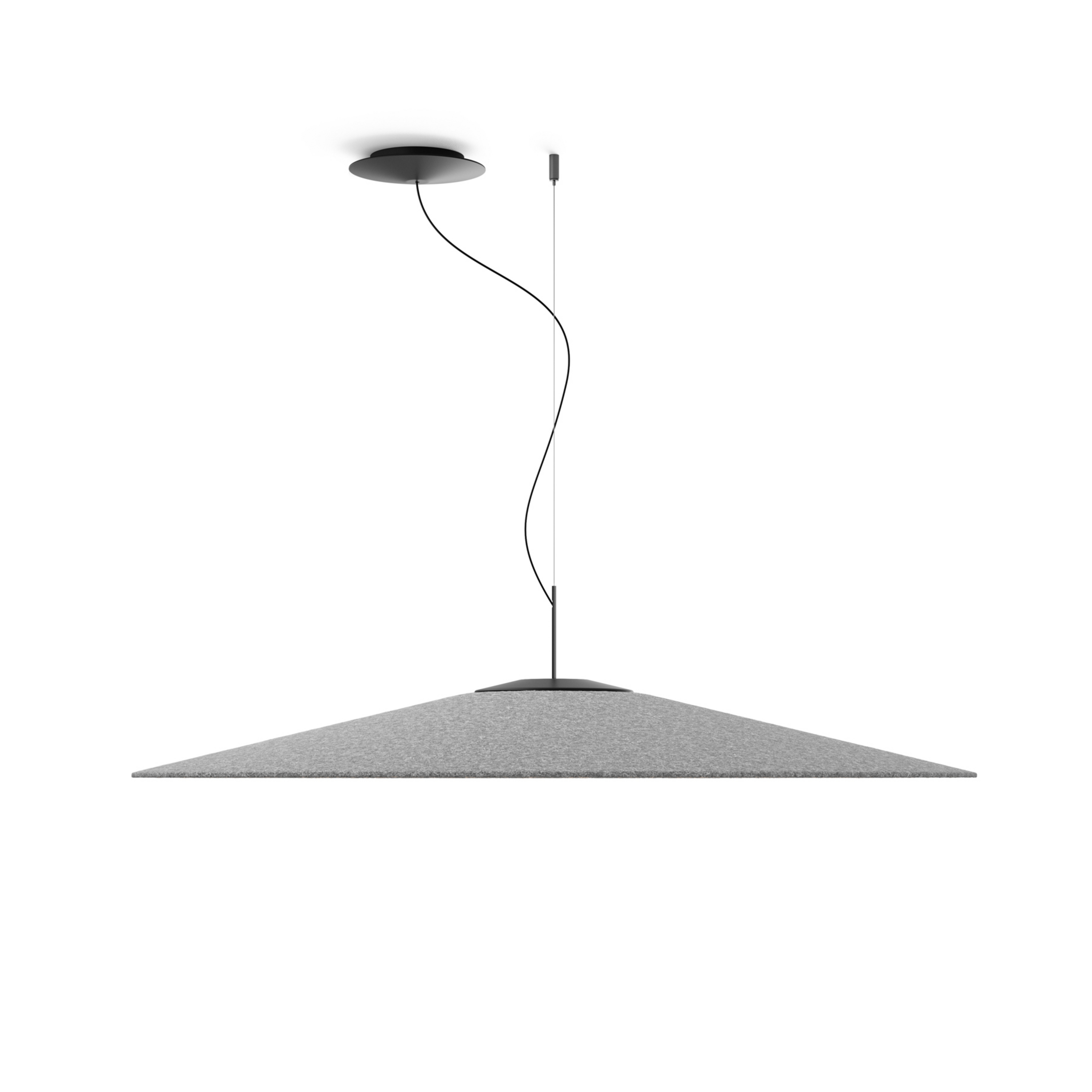 Luceplan Koinè LED-Pendel Filz 927 Ø110cm grau