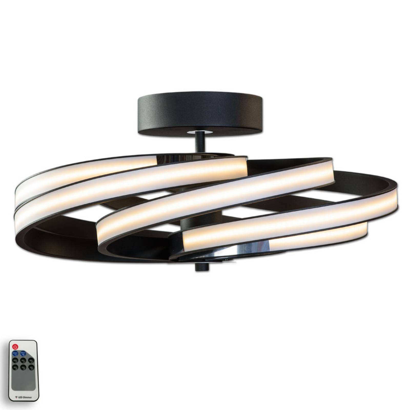 Zoya – nowoczesna lampa sufitowa LED, czarna