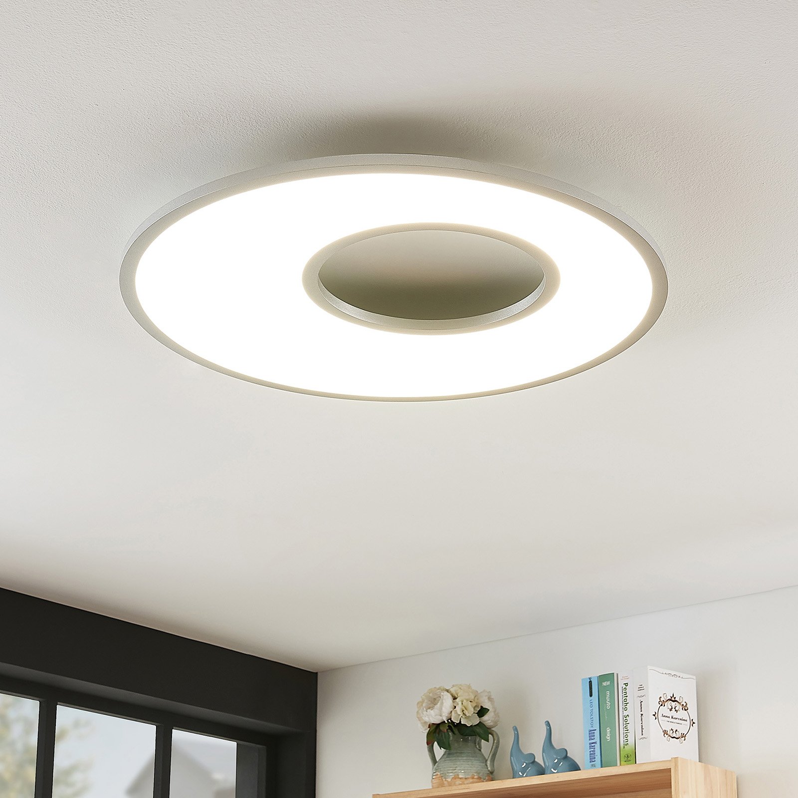 LED-taklampe Durun, dimbar, CCT, rund, 60 cm