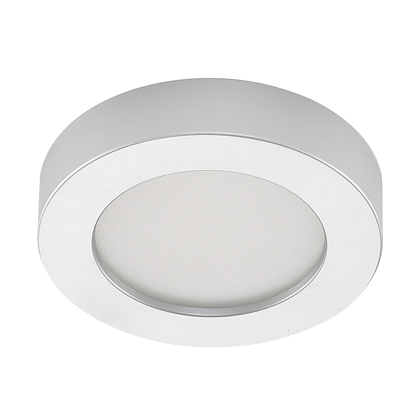 Prios LED stropna svetilka Edwina, srebrna, 18 cm, CCT, IP44