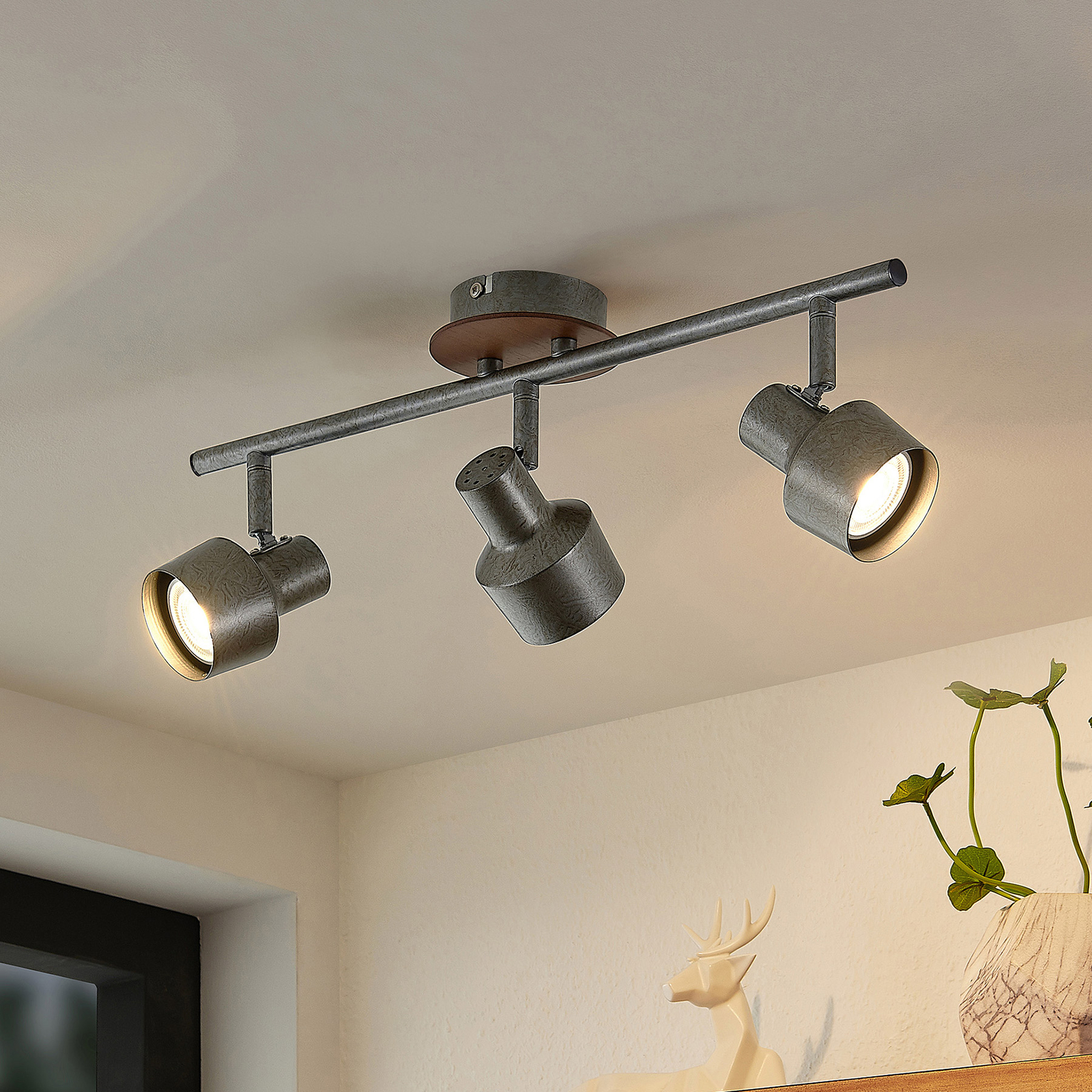 Sanem 3 Deckenleuchte Grey - Lindby