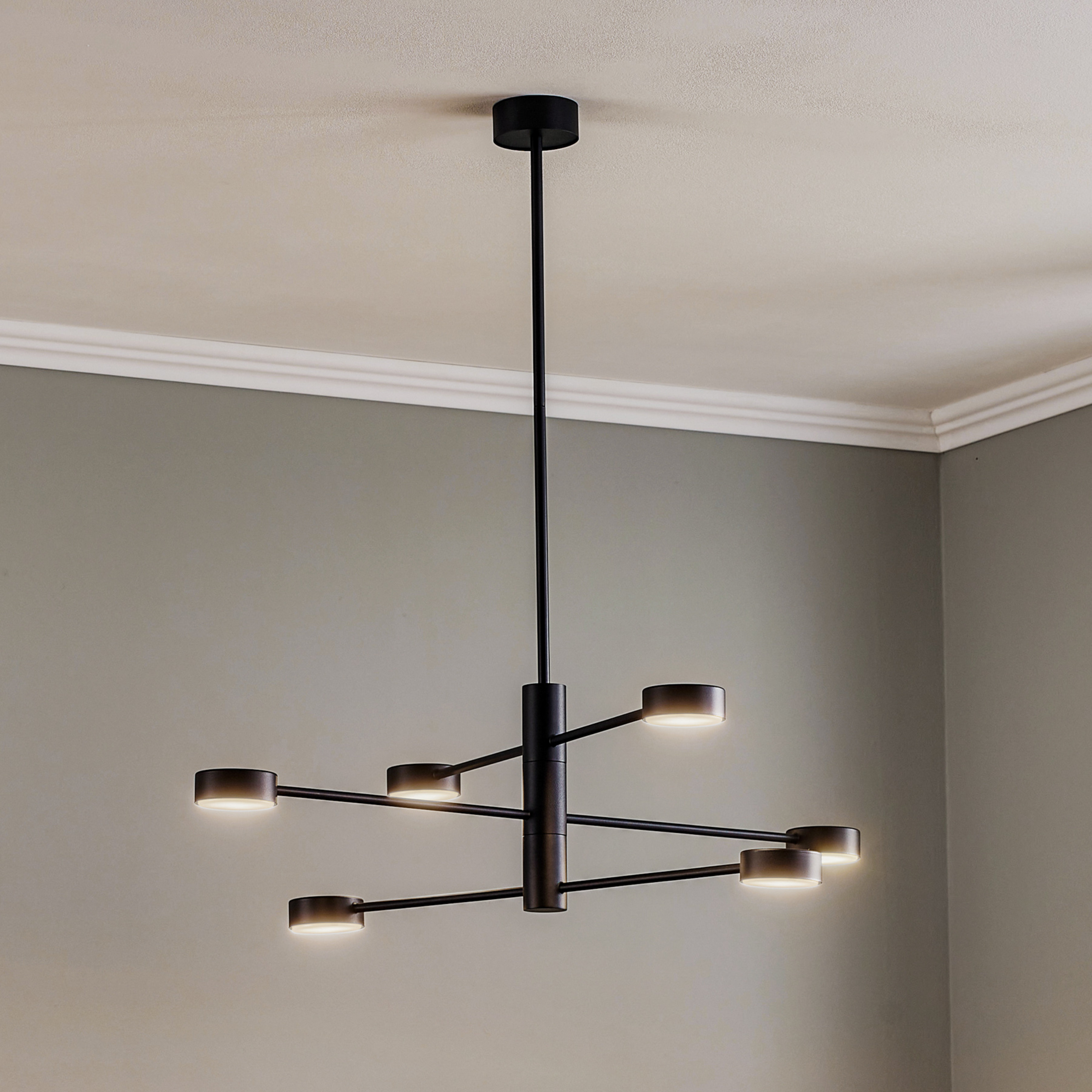 Taklampa Orbit VI, svart, 6 lampor
