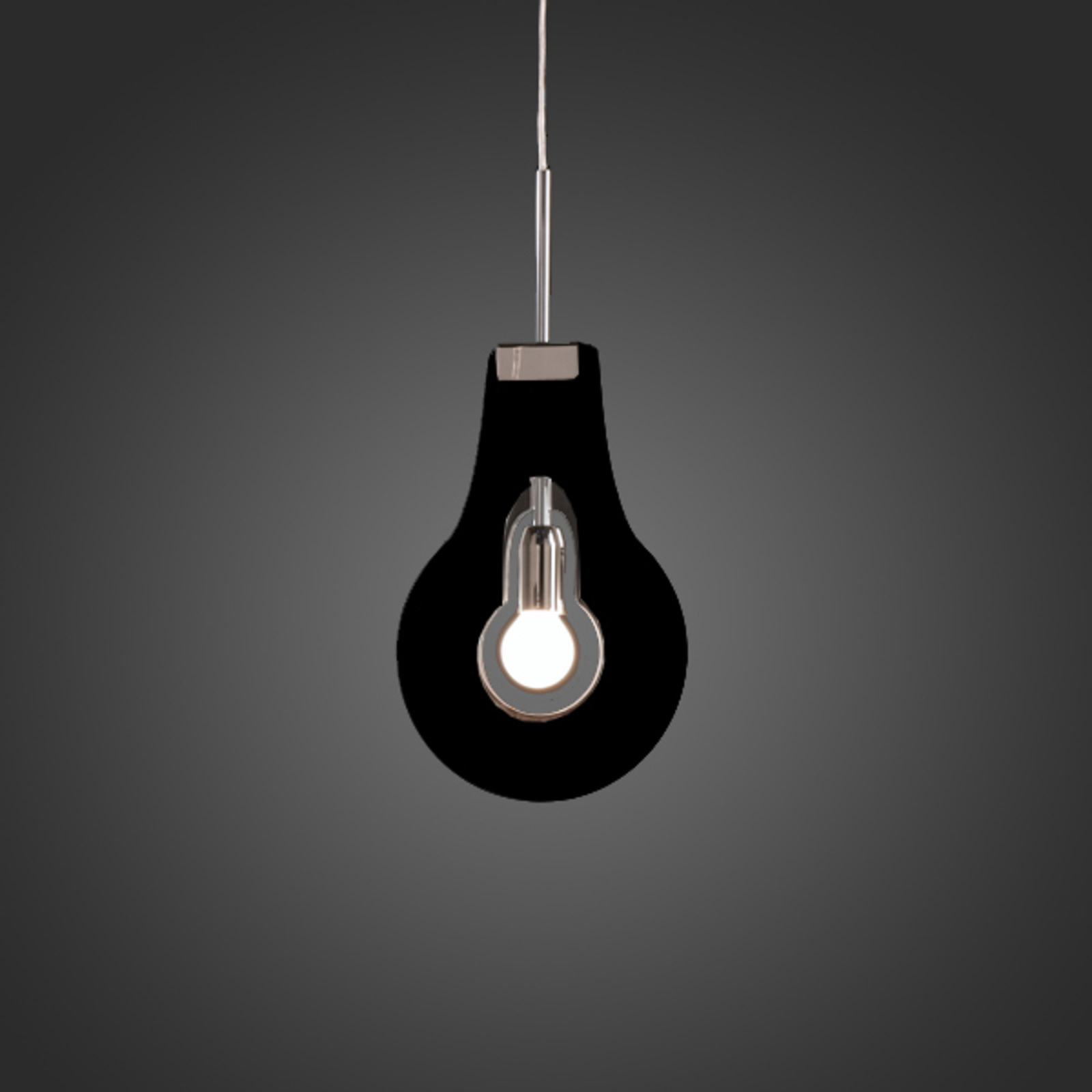 Selene Extraordinary hanging light Flat black, for Living / Dining Room, polymethyl methacrylate (PMMA), chrome, E14, 60 W, energy efficiency: A++, W: 18.5 cm, H: 28.5 cm