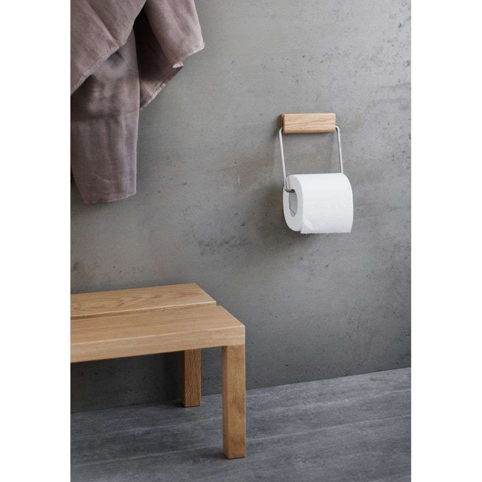 Toilet Roll Holder Oak/Steel - Moebe