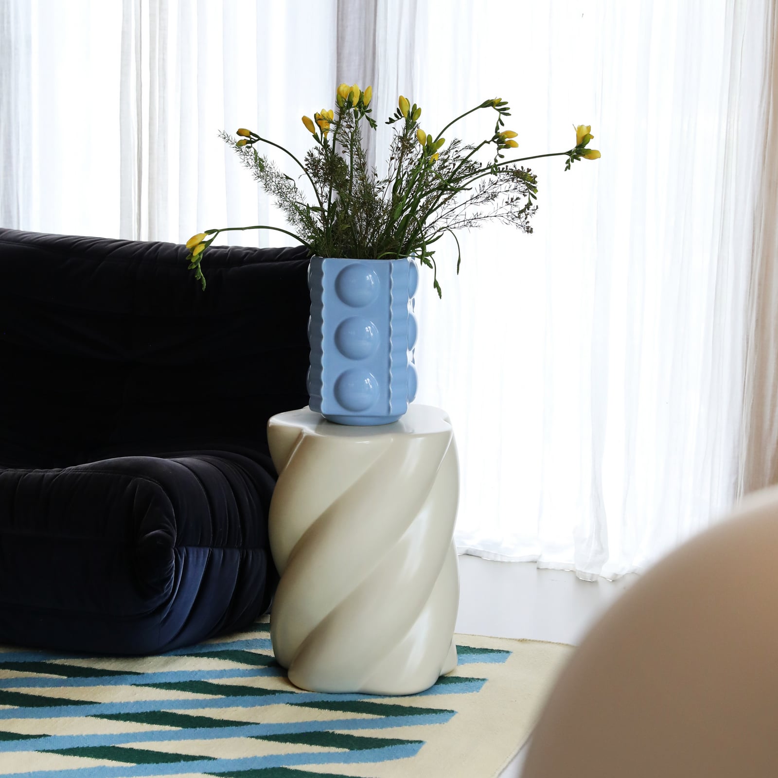 Tabouret Marshmallow, blanc, hauteur 45 cm - &Klevering