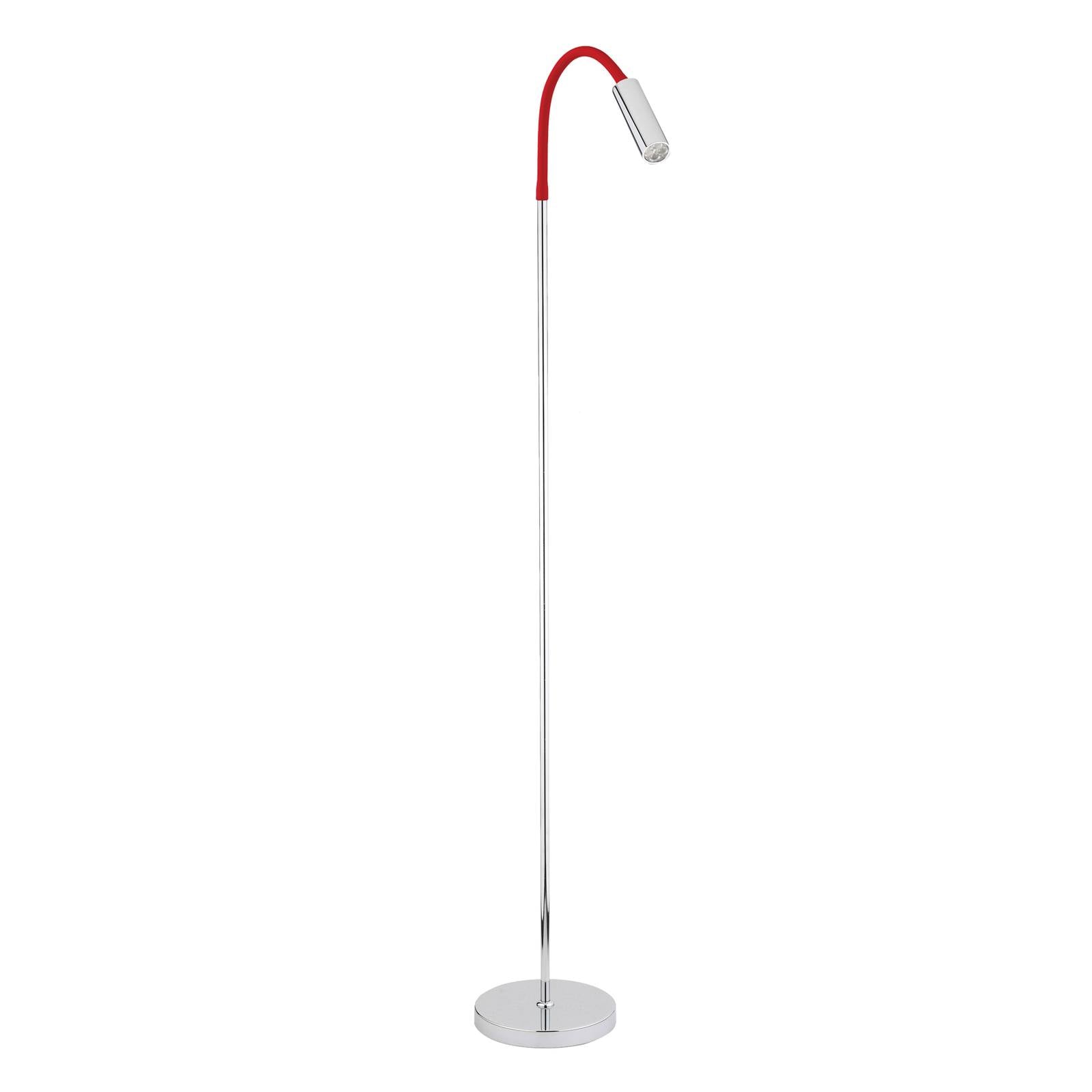 LED-Stehlampe Rocco, chrom Flexarm rot