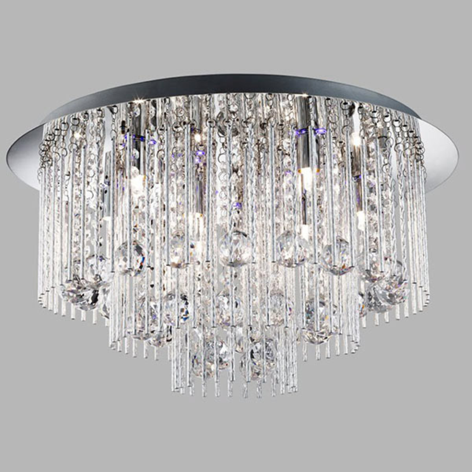 Plafondlamp Beatrix, kristal, afstandsbediening