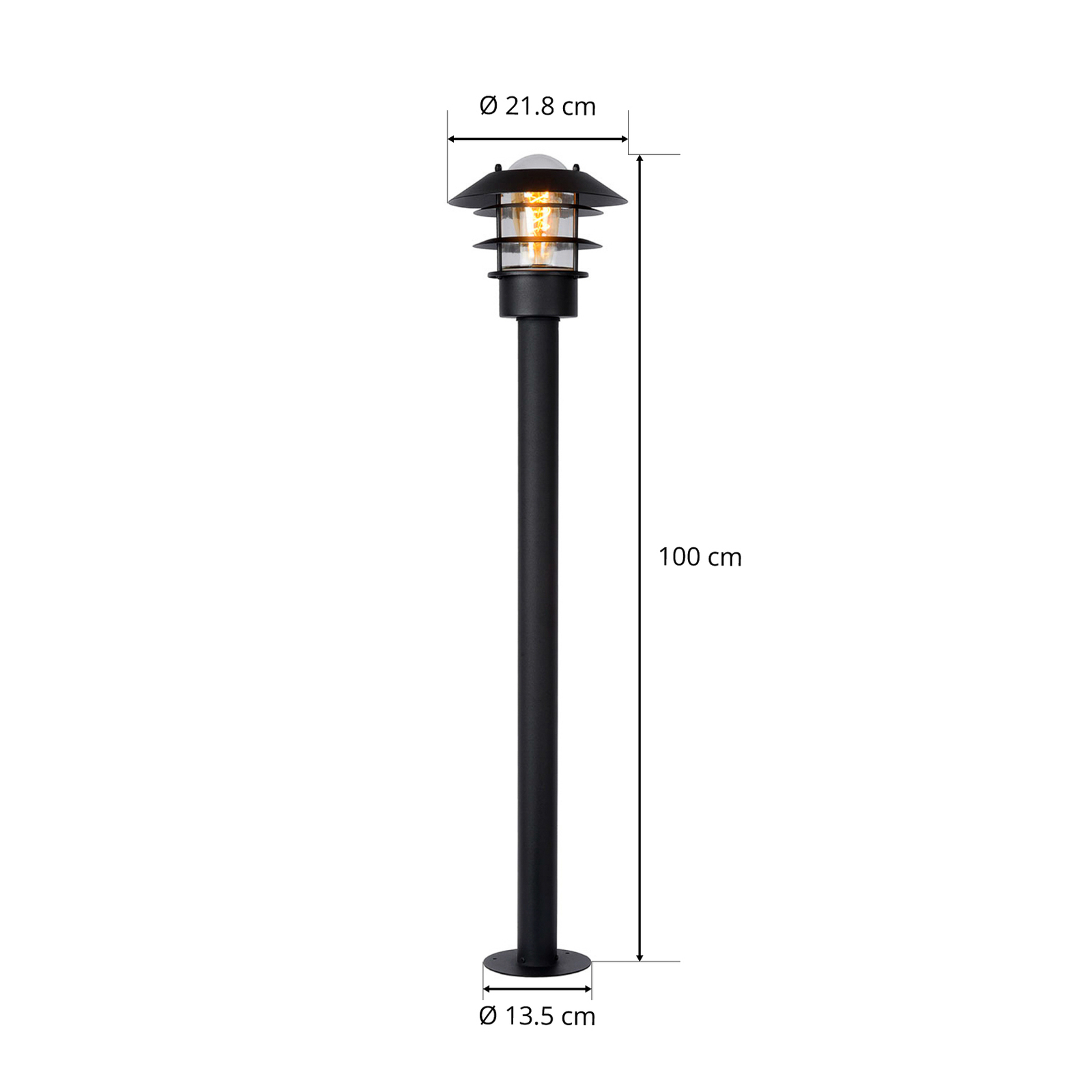 Zico aluminium bollard light, black