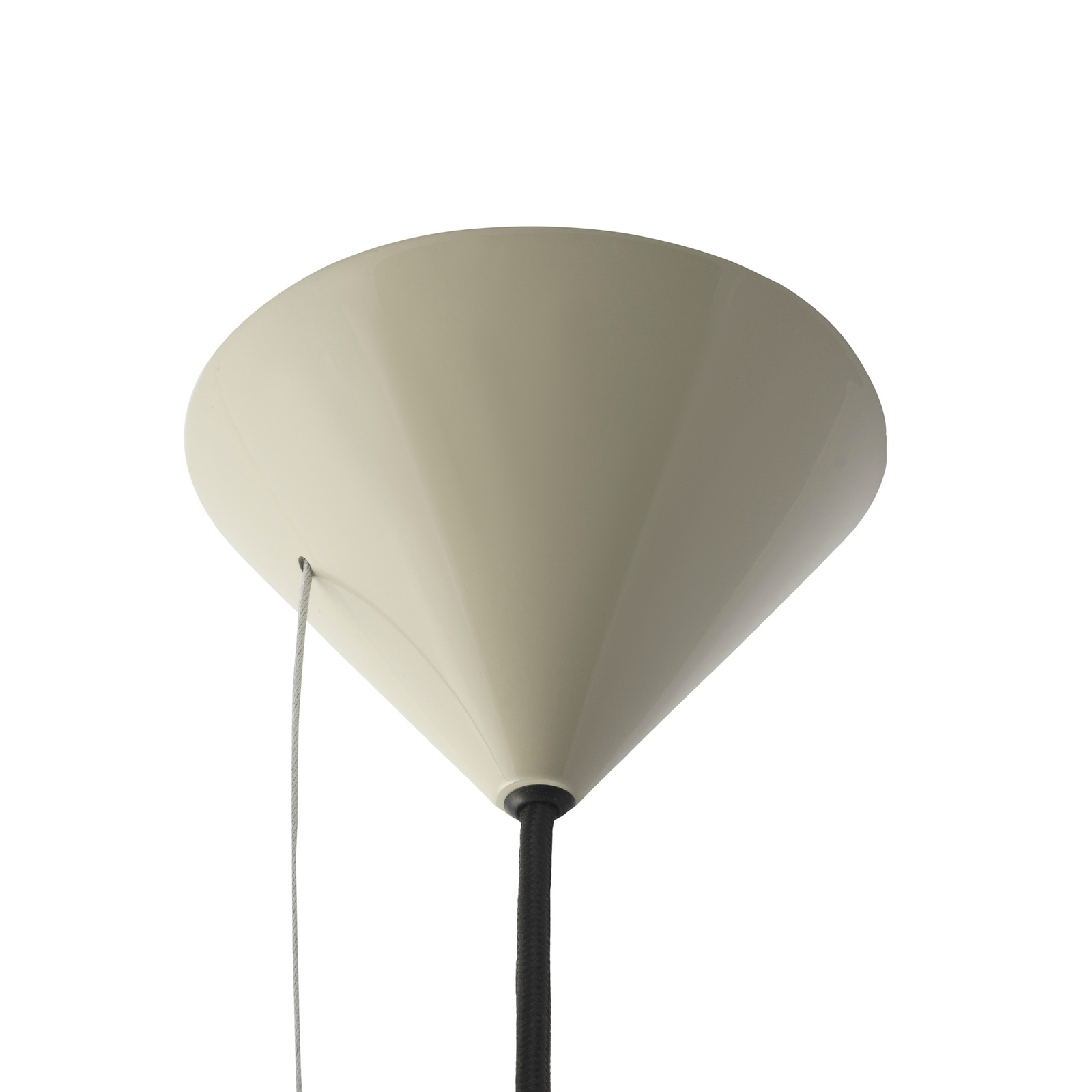 Candeeiro suspenso LED Pose da Tom Dixon, cinzento-bege, Ø 25 cm, aço regulável