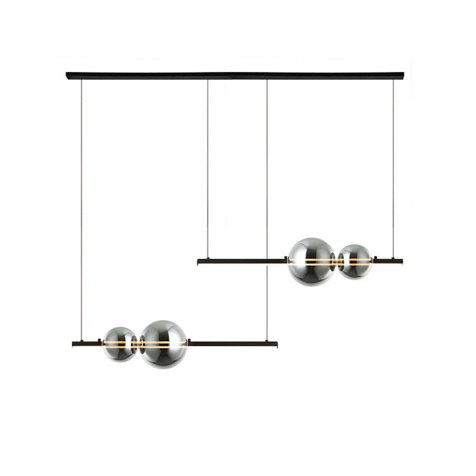 Lampă suspendată LED 22234 lungime 105cm negru/fum