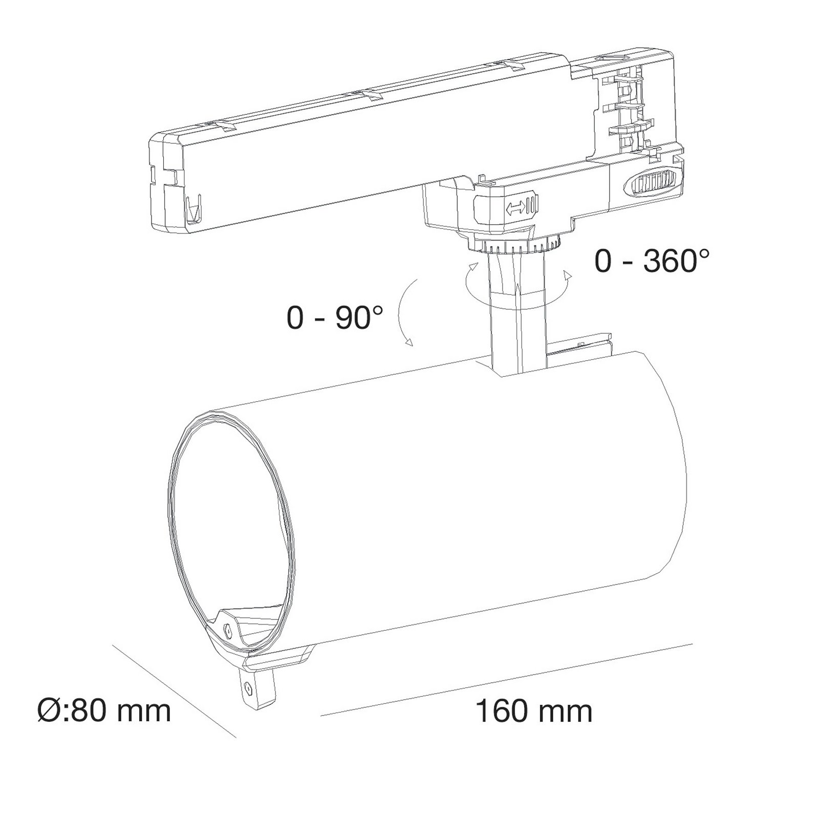 SLC LED-spot Meta Pro AI dobbelt sensor, sort, 3-faset