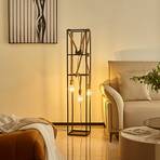 Lucande Vlados design floor lamp, cage, 3-bulb.