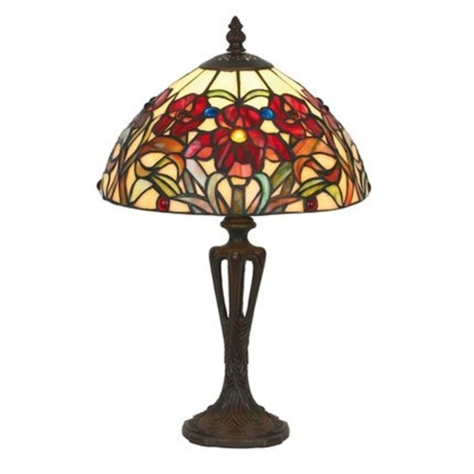 ELINE - klassisk bordlampe i Tiffany stil, 40 cm