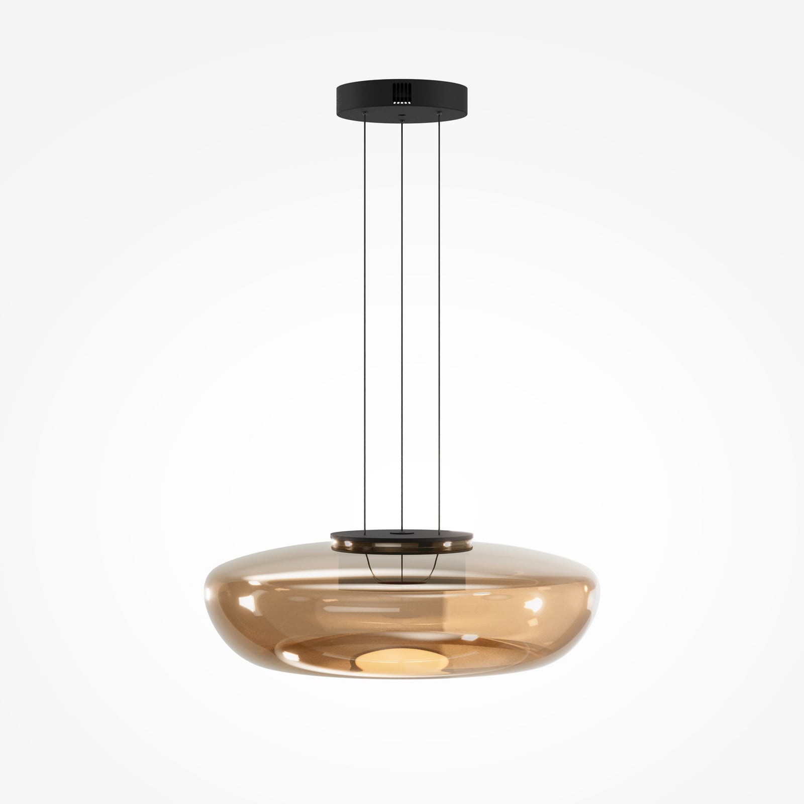 LED viseća svjetiljka Bassa, maslinasto zelena, Ø 45 cm, staklo, prigušiva LED viseća svjetiljka Bassa, maslinasto zelena, Ø 45 cm, staklo, prigušiva