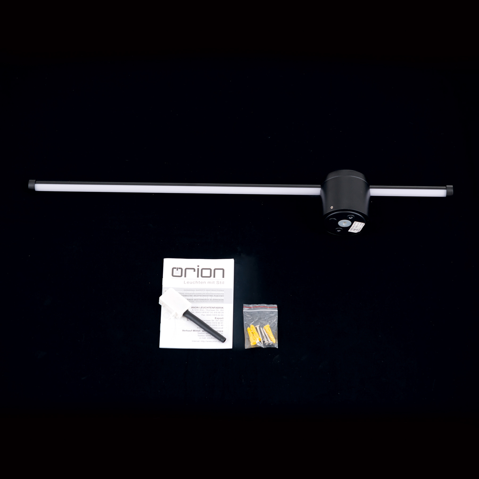 LED wandlamp Ferdinand, IP54, zwart