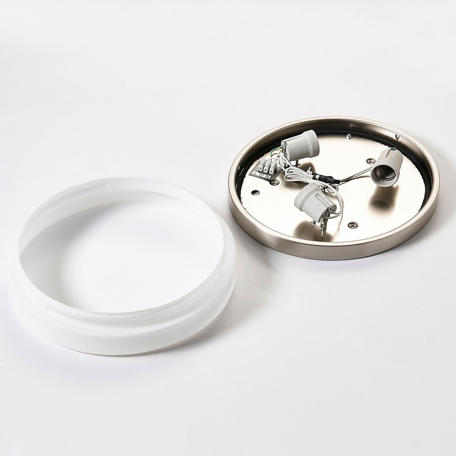 Amilia Candeeiro de Tecto Ø30 Opal/Nickel - Lindby